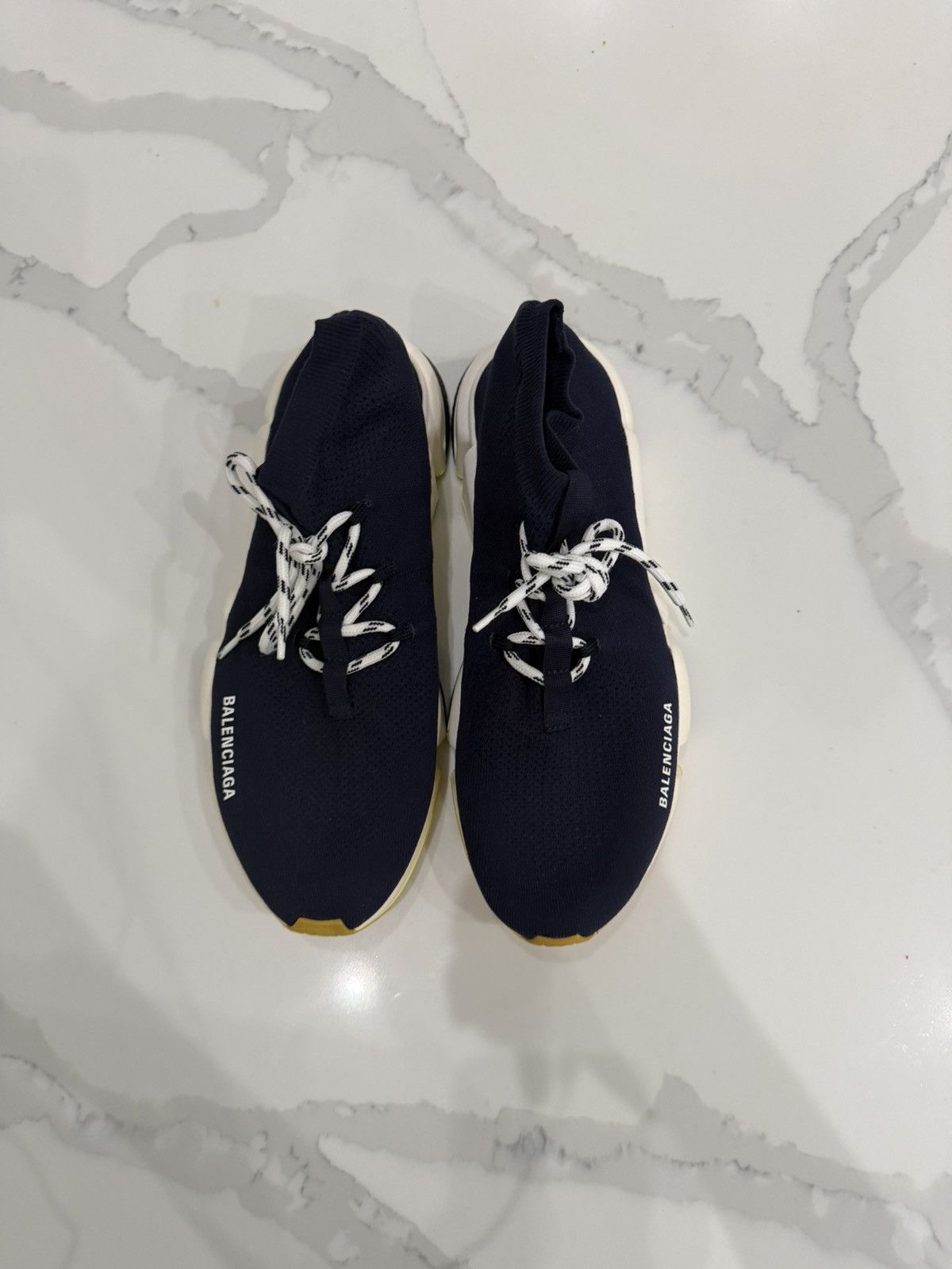 Balenciaga Balenciaga Navy Blue/Neon Green Sock Shoe Sneakers Size US 12 / EU 45 - 3 Thumbnail
