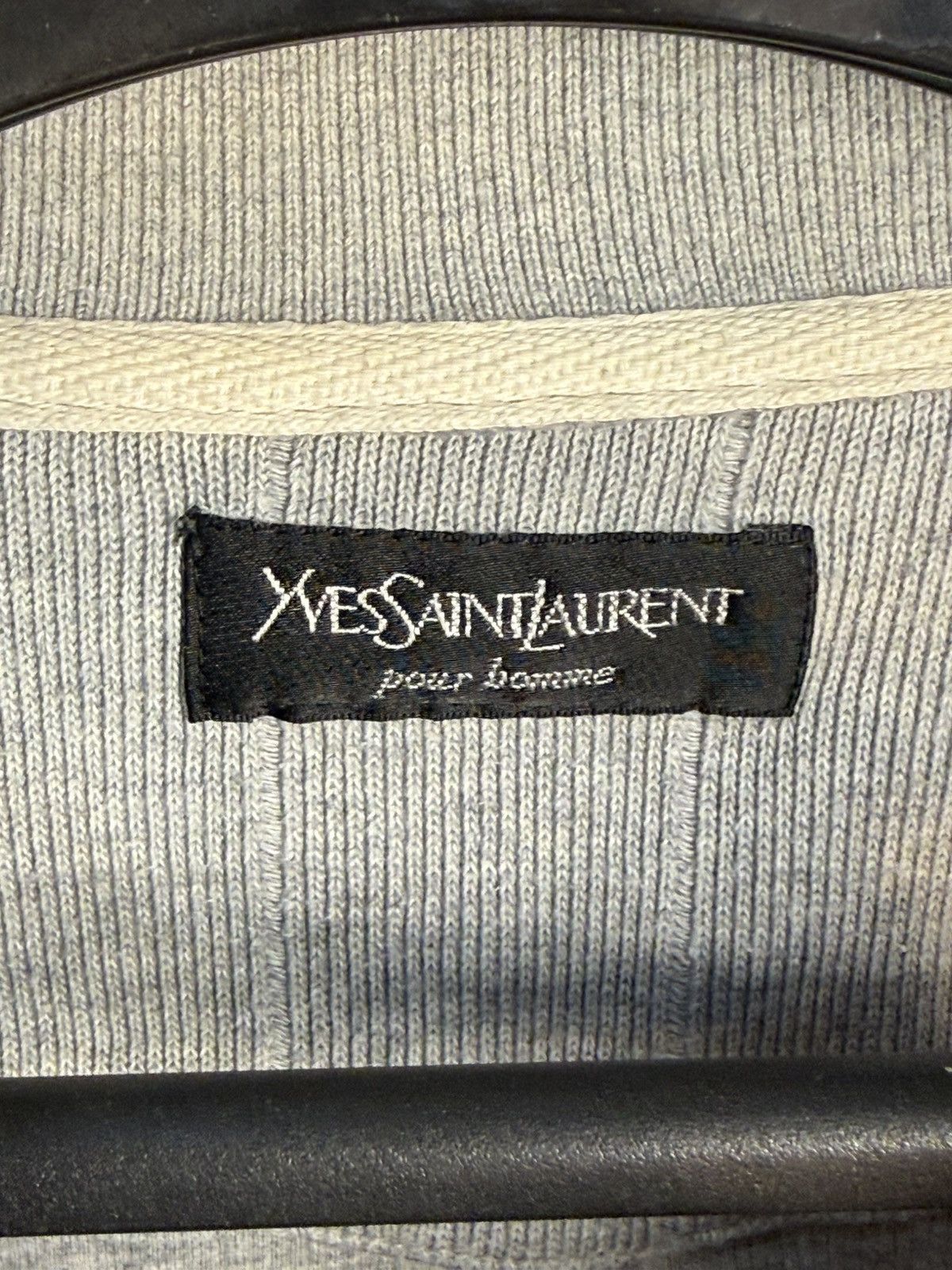 Yves Saint Laurent 90s YSL Sweatshirt 1/4 Quarter Zip Grey Vintage Sweater Size US L / EU 52-54 / 3 - 14 Thumbnail