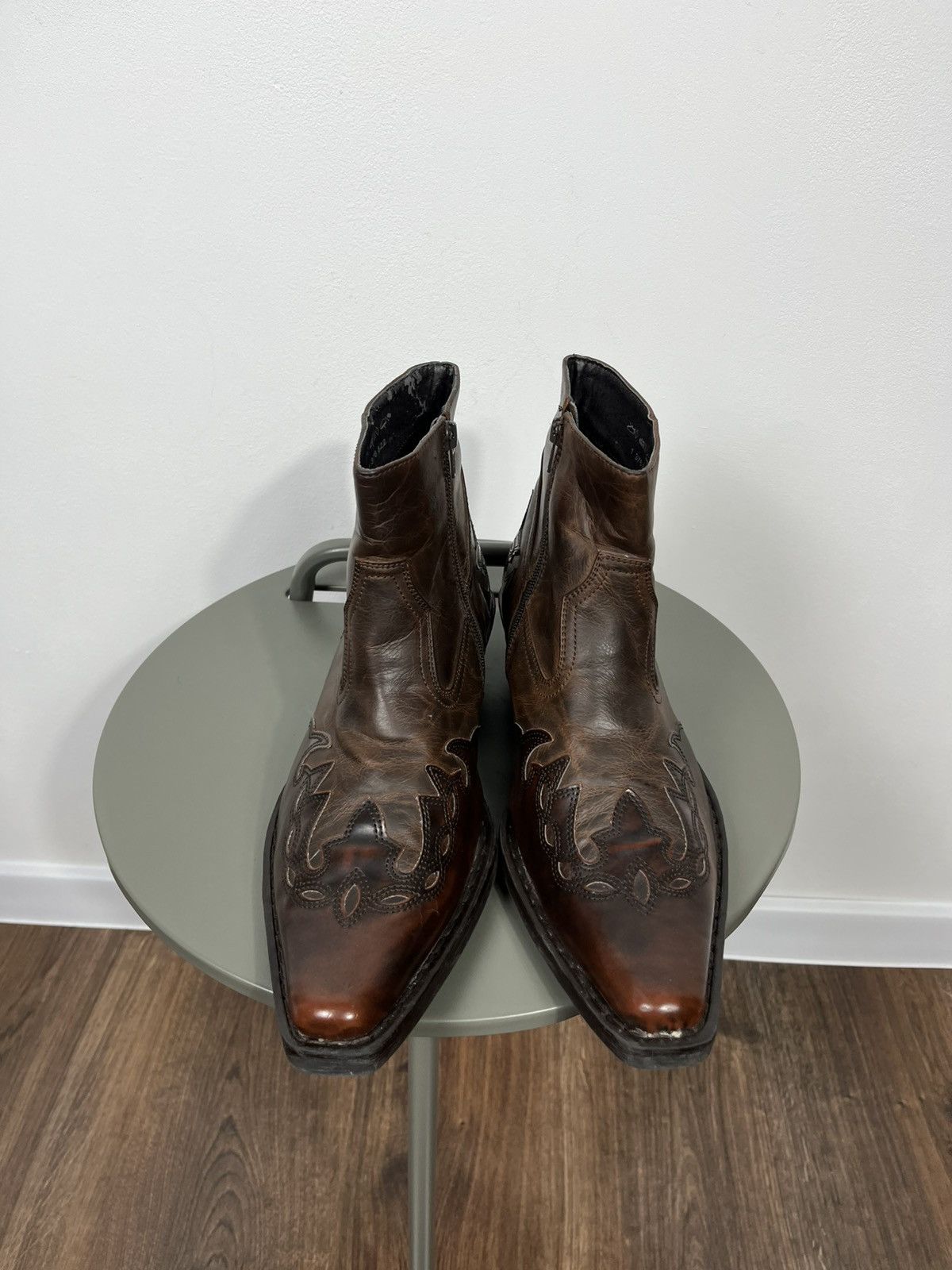 Other Vintage Western Faux Leather Ankle Boots Brown EU 42 Size US 9 / EU 42 - 9 Thumbnail