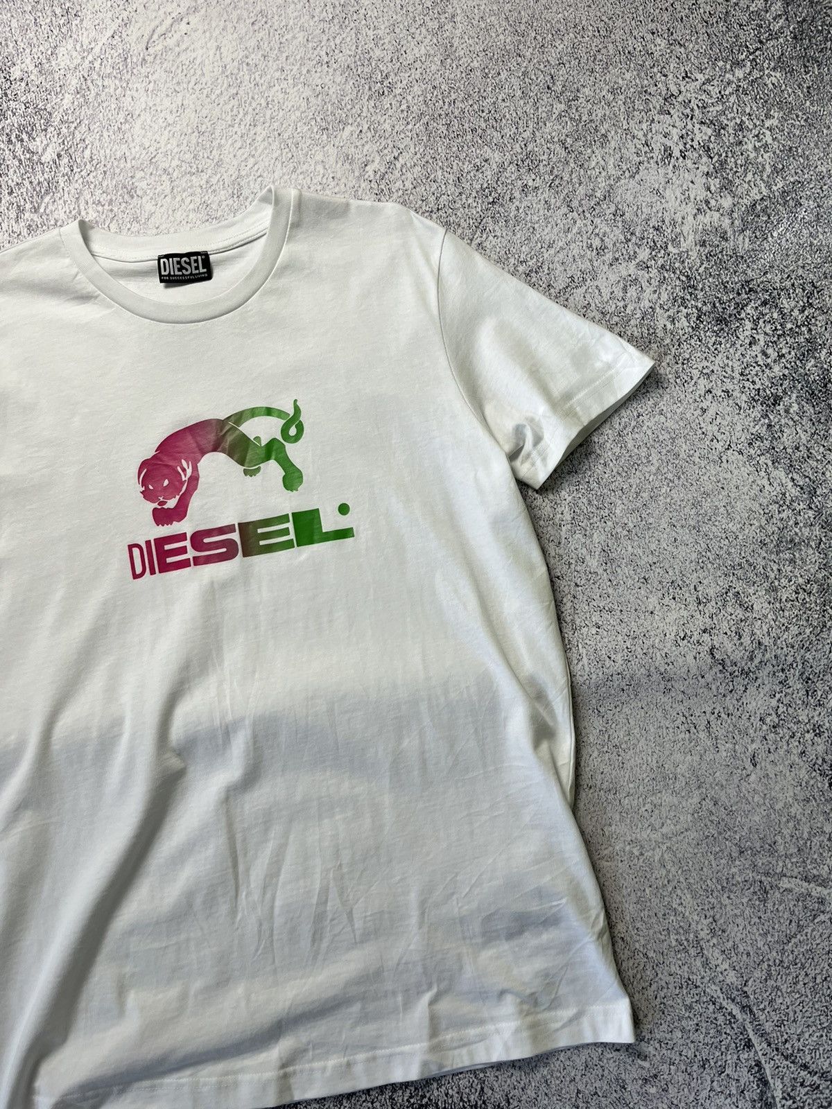 Diesel × Vintage Vintage Diesel T-Shirt Big Logo White Y2k Hype Designer Size US XL / EU 56 / 4 - 3 Thumbnail