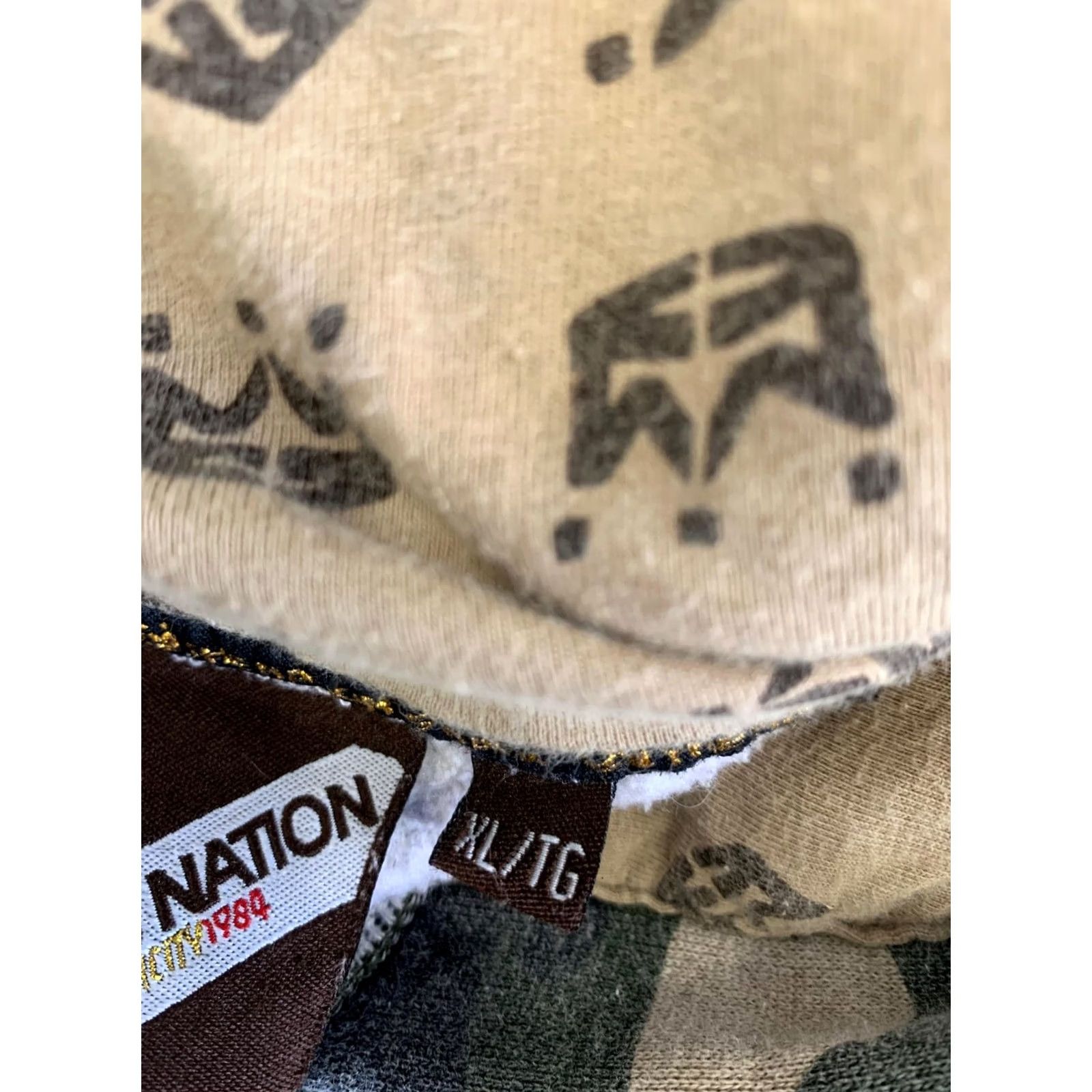 Vintage PNB Nation Skull Graphic Camo Hoodie Men’s XL Streetwear Pullover Army Military #107 Size US XL / EU 56 / 4 - 4 Thumbnail
