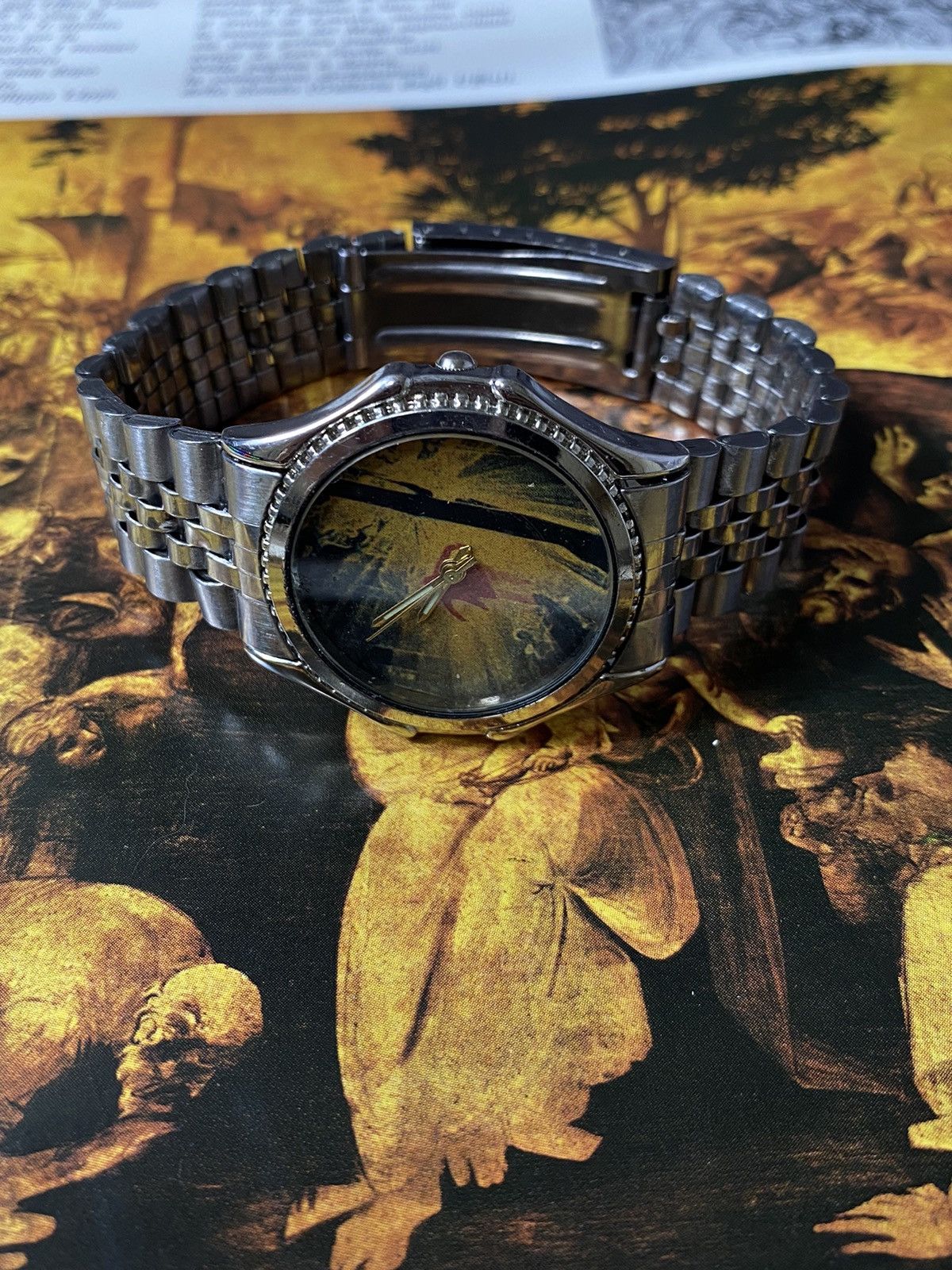 Japanese Brand × Jewelry × Vintage Unique Art-Dial Watch with Steel Bracelet Size ONE SIZE - 3 Thumbnail