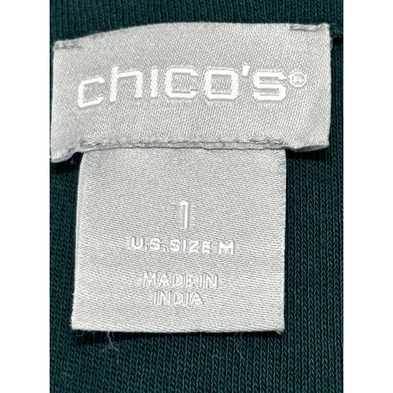 Vintage Chicos Pima Grommet Tunic Top Shirt Sz 1 US Medium Green Womens Shirt Tunic V-Neck Long Sleeve Cotton Size M / US 6-8 / IT 42-44 - 6 Thumbnail