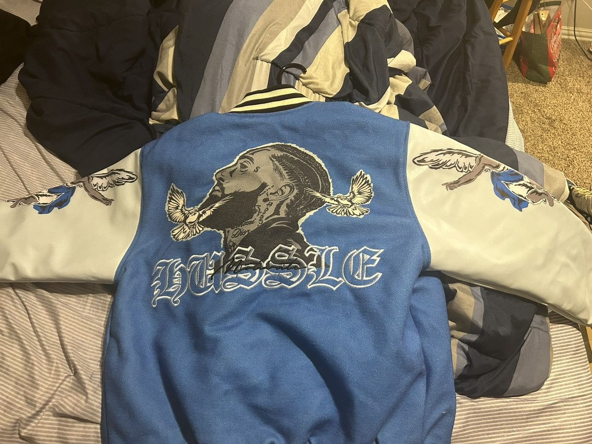 image of Vintage Nipsey Hussle Jacket in Blue, Men's (Size Medium)