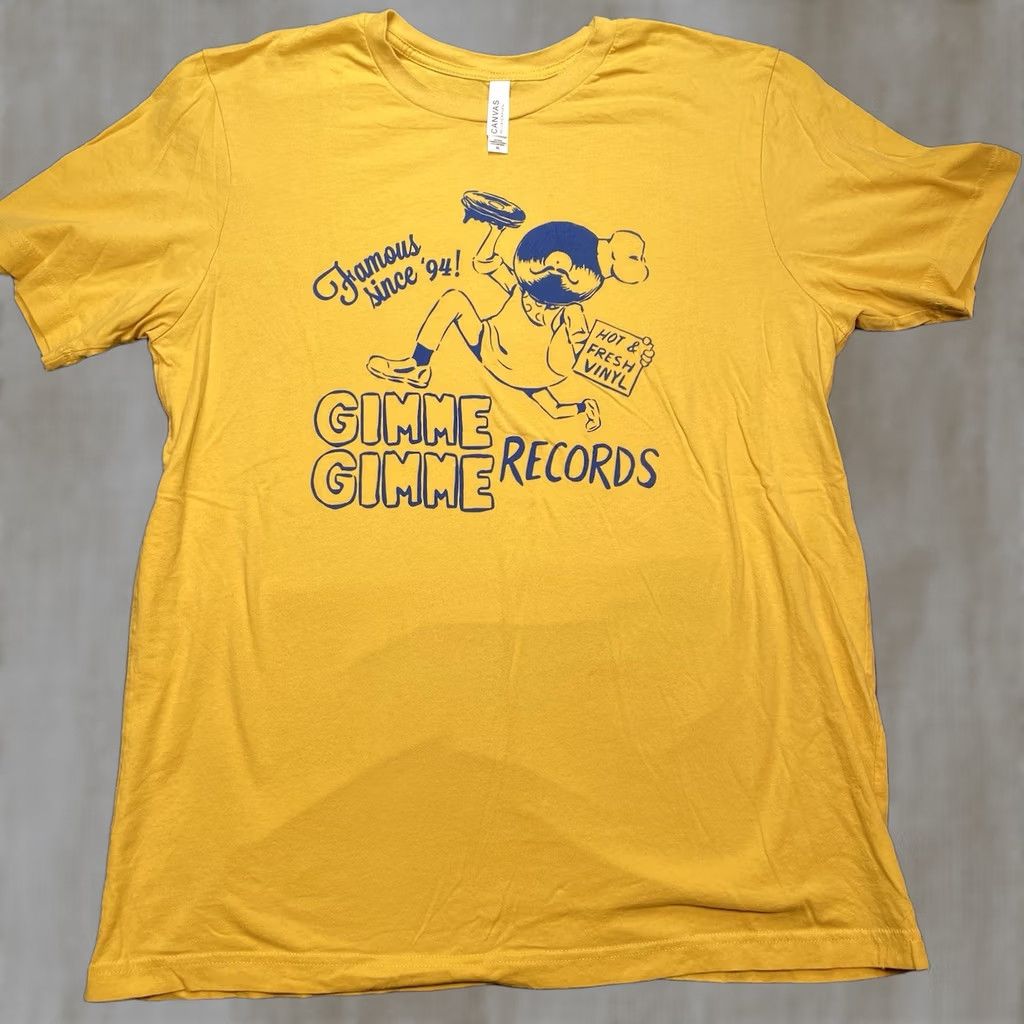 Sol Angeles Gimme Gimme Records Shirt Men’s XL Yellow Angeles T-Shirt Angel Los Angeles Highland Park Mens XL Yellow Vinyl Graphic Size US XL / EU 56 / 4 - 1 Thumbnail