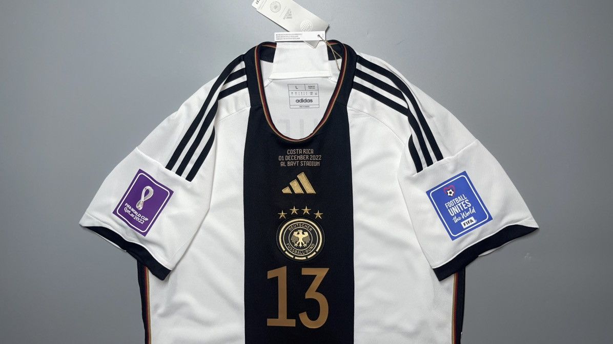 Adidas GERMANY ADIDAS 2022 WORLD CUP SOCCER HOME JERSEY #13 MULLER Size US L / EU 52-54 / 3 - 3 Thumbnail
