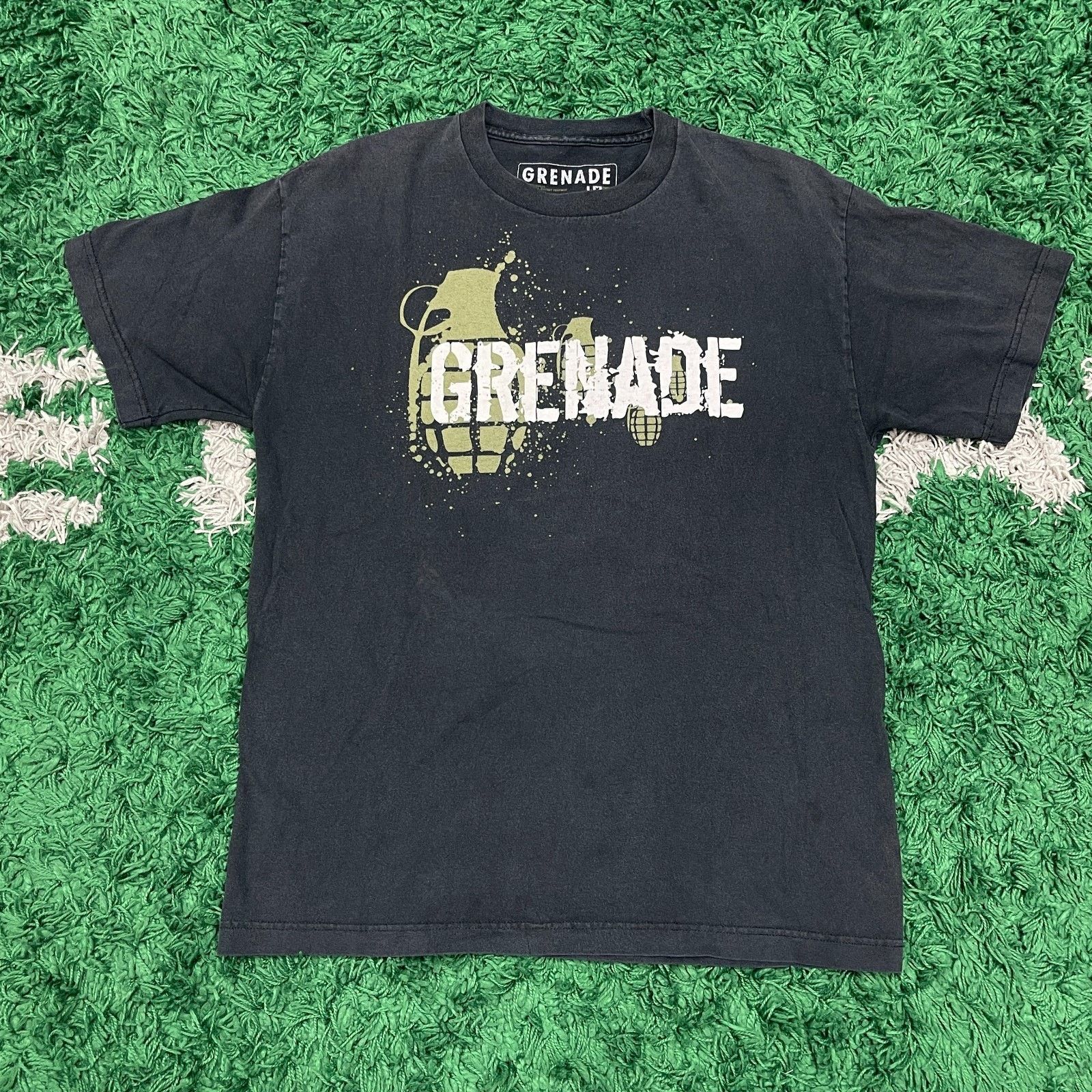 Vintage Grenade Green Day Style Tee T Shirt Black size Large L B11 Size US L / EU 52-54 / 3 - 1 Thumbnail