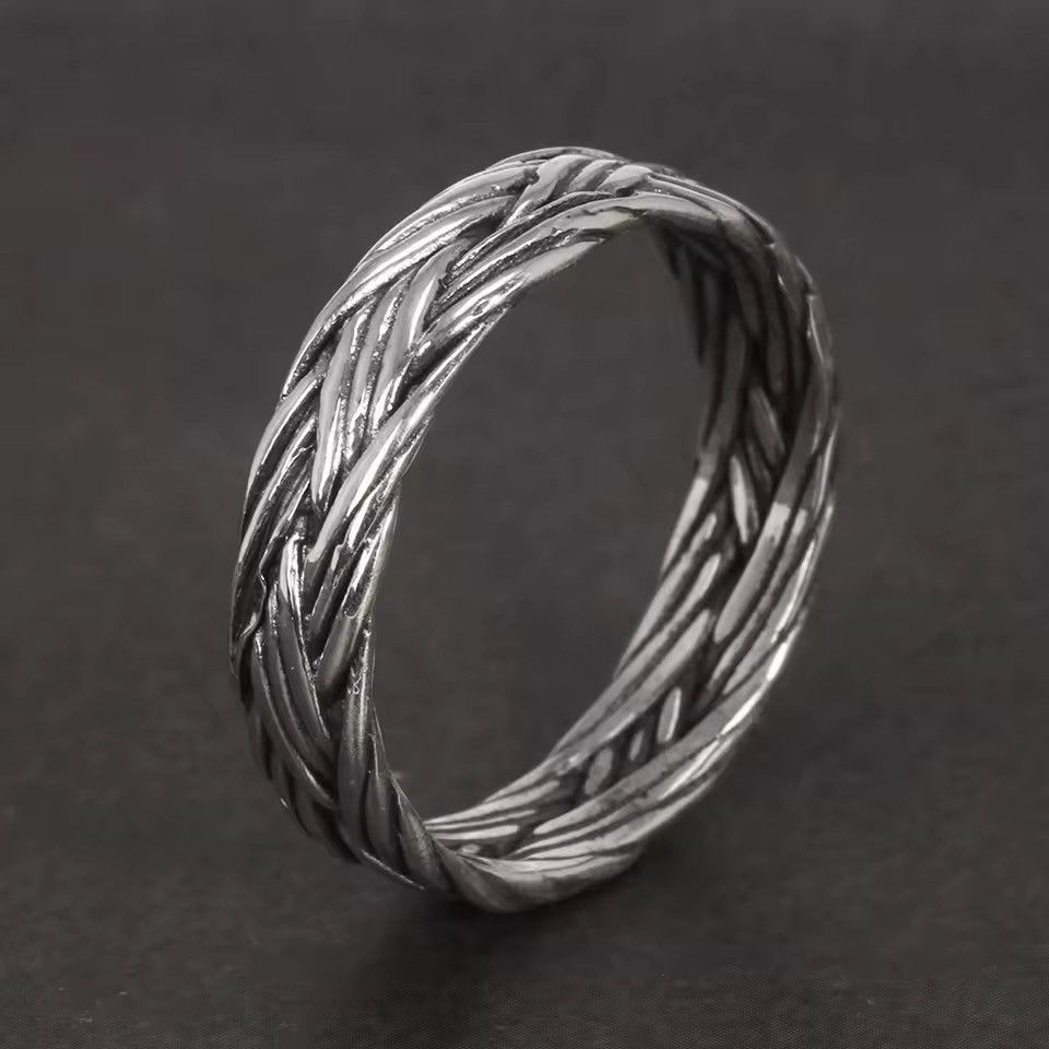 Sterling Silver 925 Sterling Silver Braided Punk Ring Size ONE SIZE - 4 Thumbnail