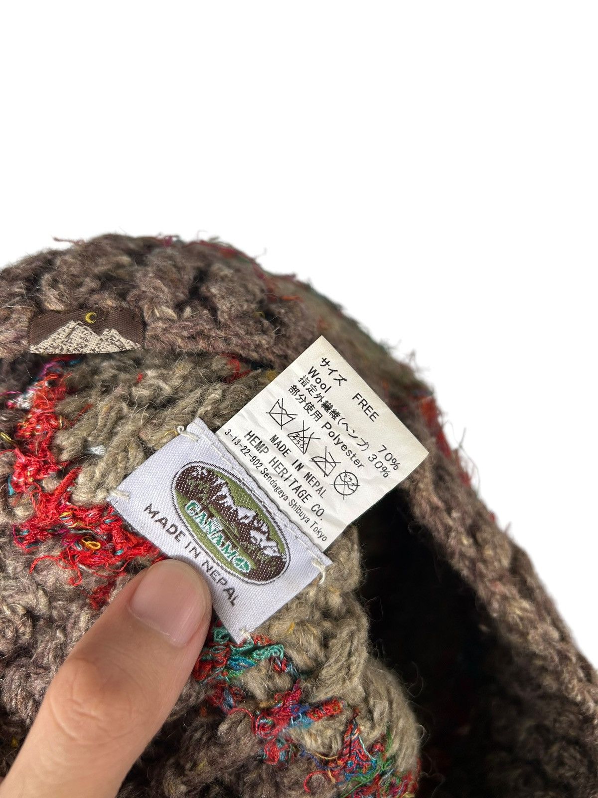 Japanese Brand × Kapital × Vintage Crochet Knitted Canamo Rare wool Beanie Hats ☠️☠️ Size ONE SIZE - 9 Thumbnail