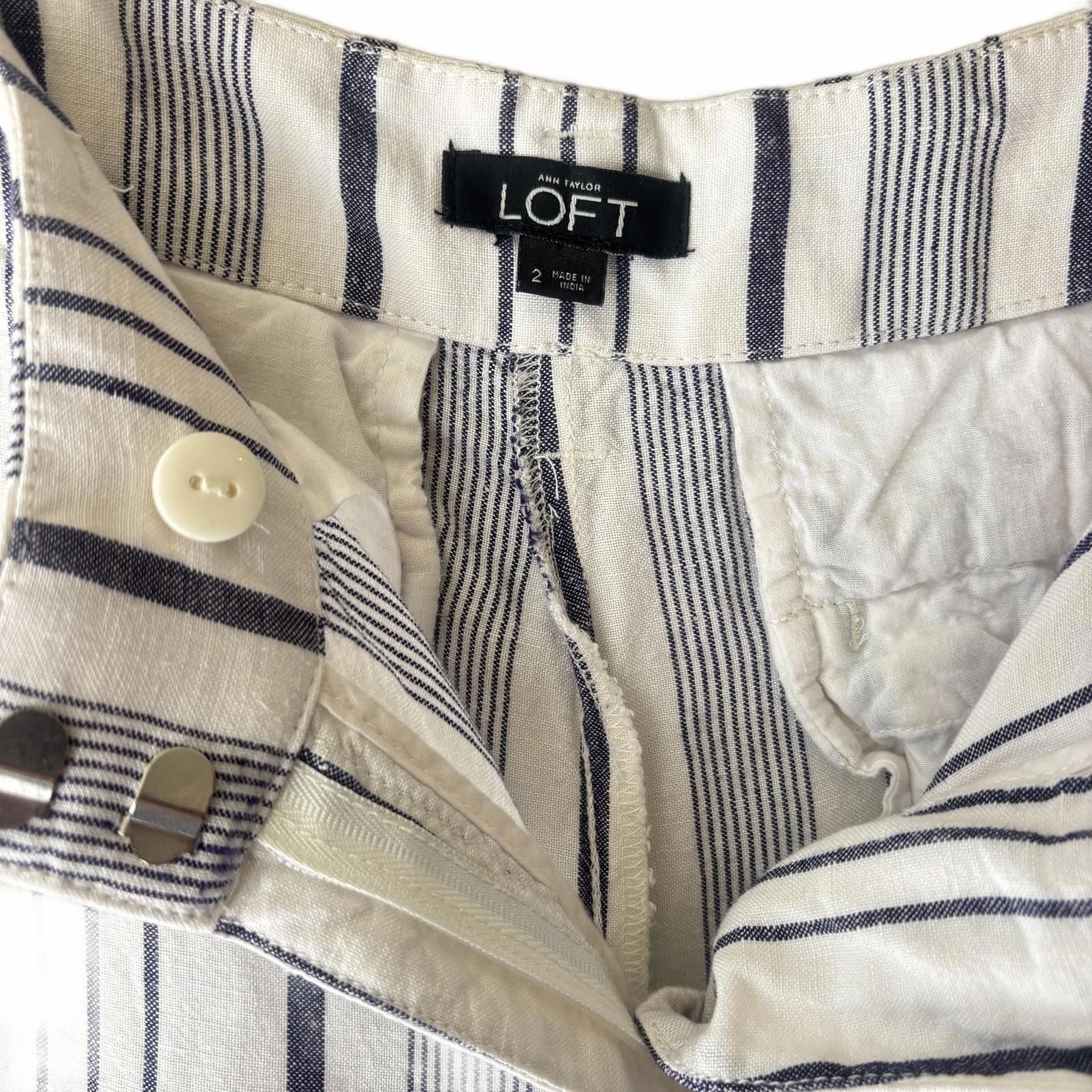 Other Ann Taylor LOFT Pants Stripe White Blue Size 26" / US 2 / IT 38 - 5 Thumbnail