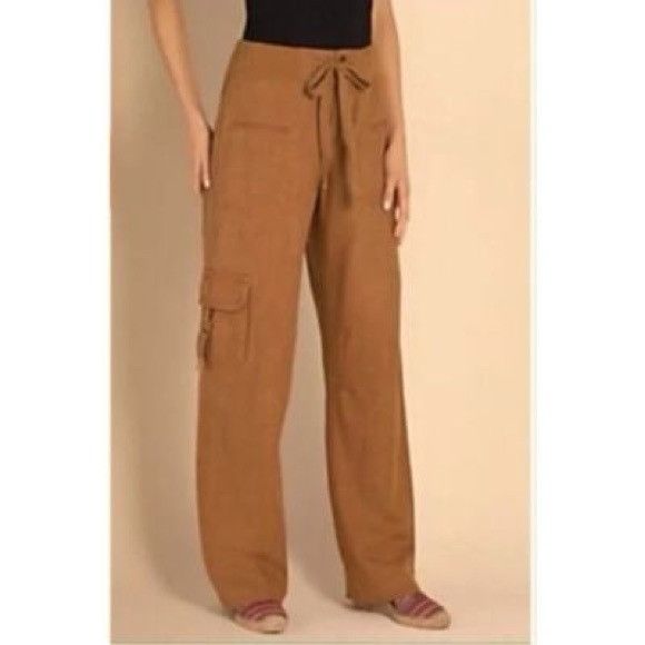 Soft Surroundings Soft Surroundings Brown Linen Blend Cargo Pants Size 27" / US 4 / IT 40 - 1 Thumbnail