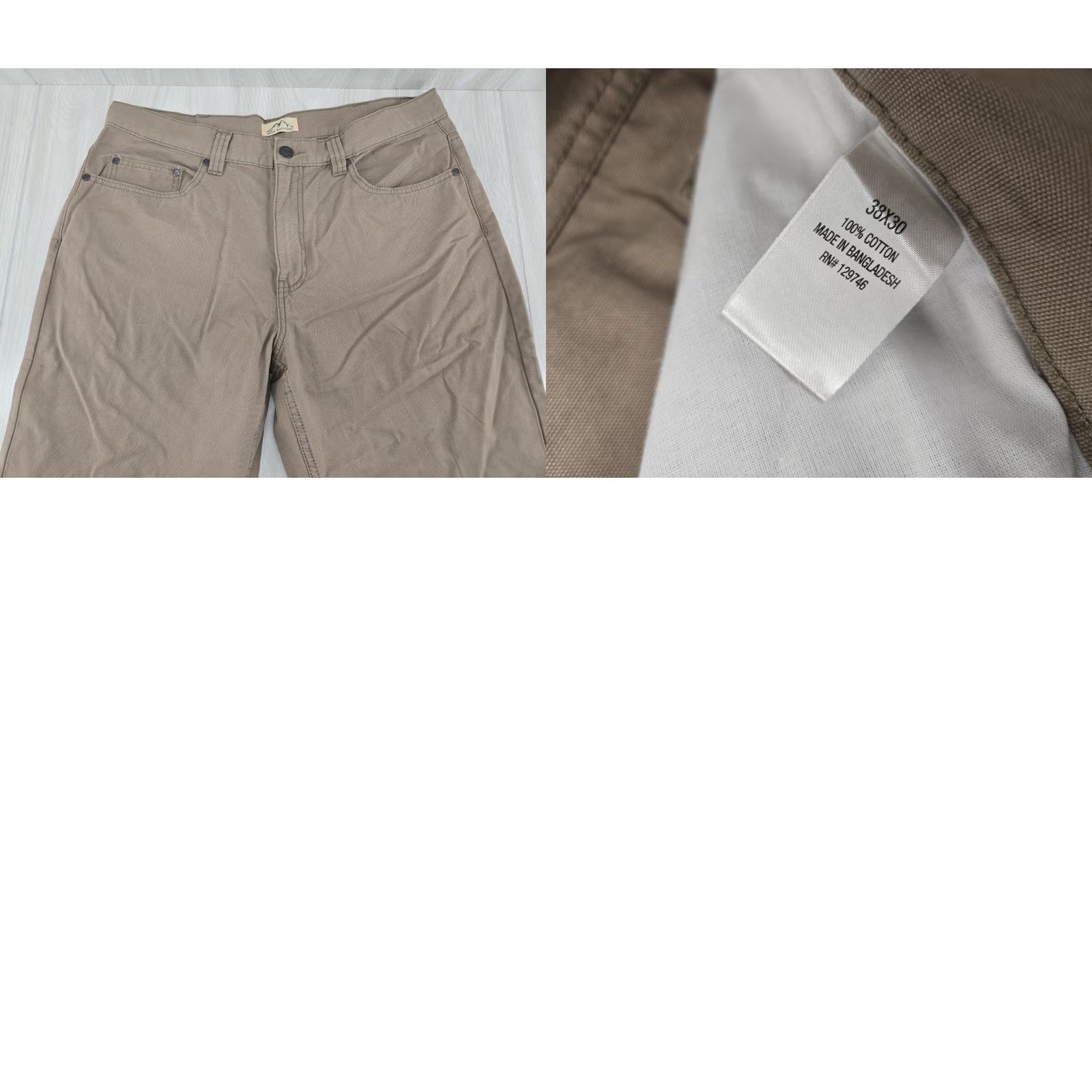 The Mountain Blue Mountain Pants Mens 38 X 30 Khaki Tan Canvas Khakis Outdoor Pockets Regular Inseam 30 Mens Size US 38 / EU 54 - 8 Thumbnail