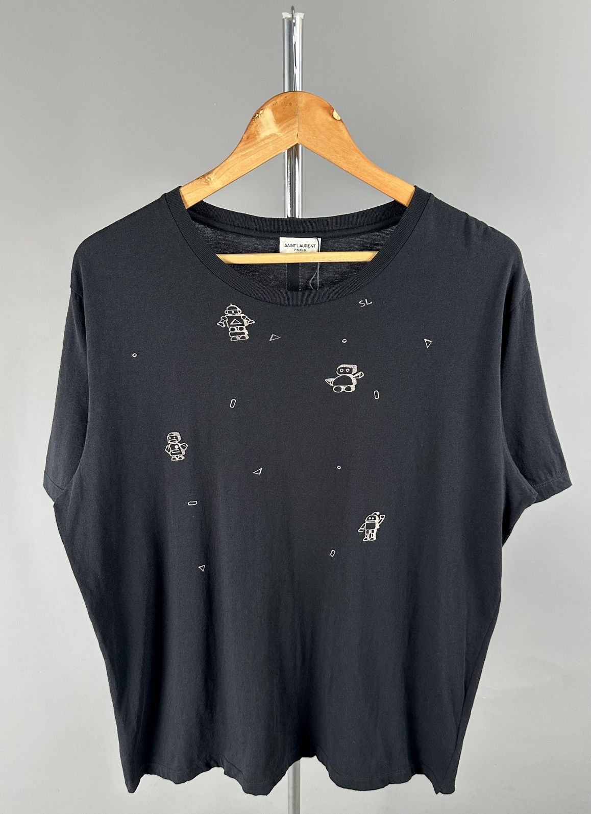 Saint Laurent Paris Saint Laurent - City Robot Print - Short Sleeve Shirt. Size US XL / EU 56 / 4 - 2 Thumbnail