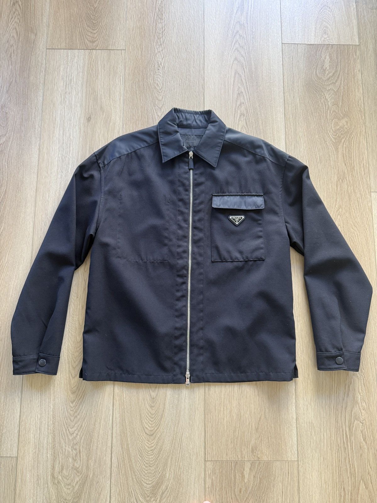 Prada Nylon and Wool Dbl zip jacket