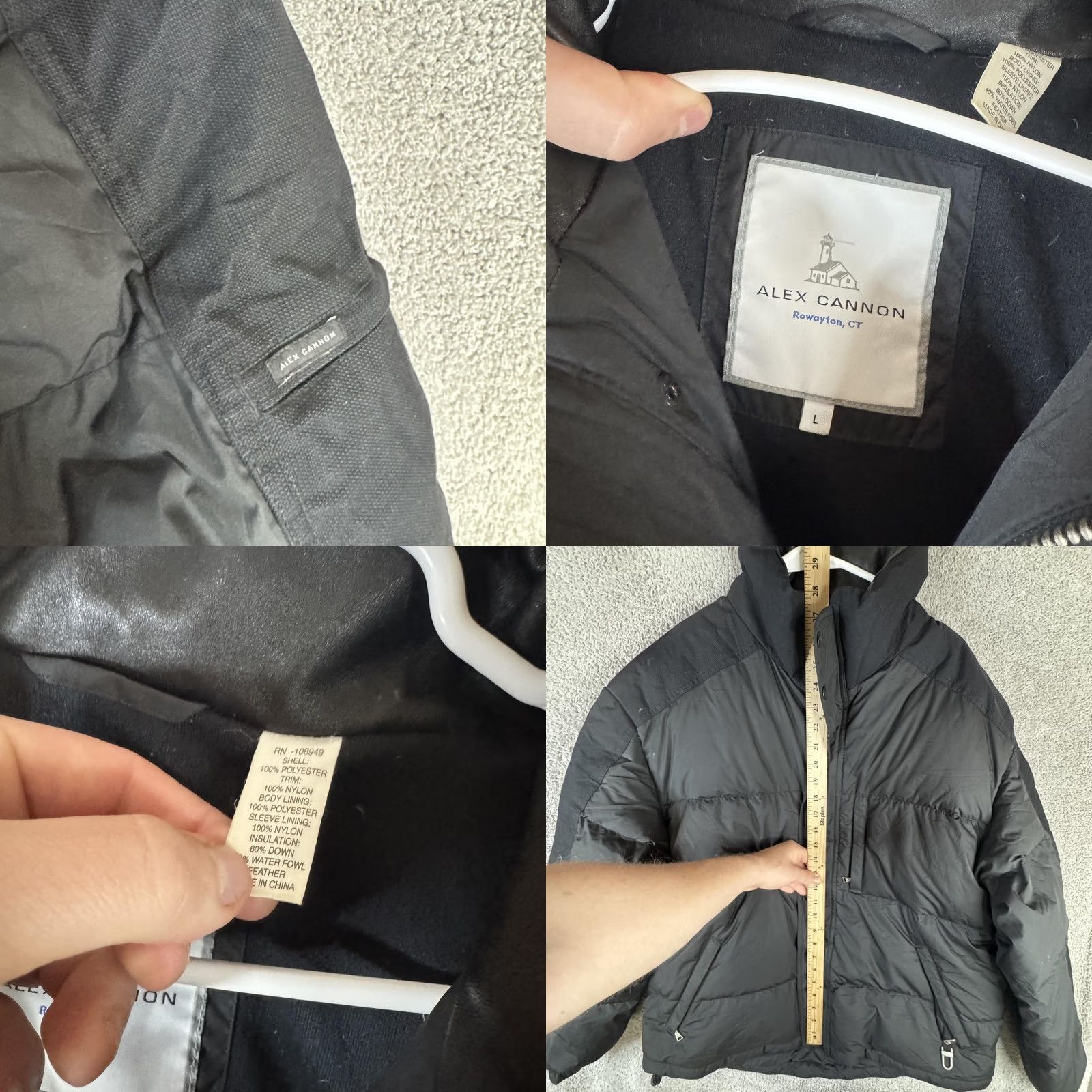 Canon Alex Cannon Jacket Mens L Black Down Puffer Full Zip Insulated Outdoor Winter Coat Size US L / EU 52-54 / 3 - 8 Thumbnail