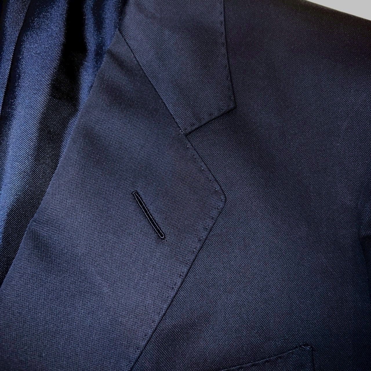Alfred Dunhill $2500 DUNHIL Silk Cotton Half-double Jacket Dark blue 46 Size US M / EU 48-50 / 2 - 6 Thumbnail