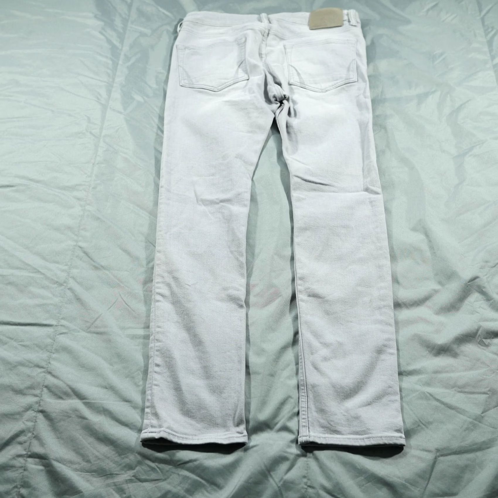 Allsaints AllSaints Jeans Slim Cigarette 32x32 Gray Light Denim Men Regular Adult Light Wash 5-Pocket Logo Hip Hop Band Rock Skinny Style Jeans Mens Size US 32 / EU 48 - 2 Thumbnail