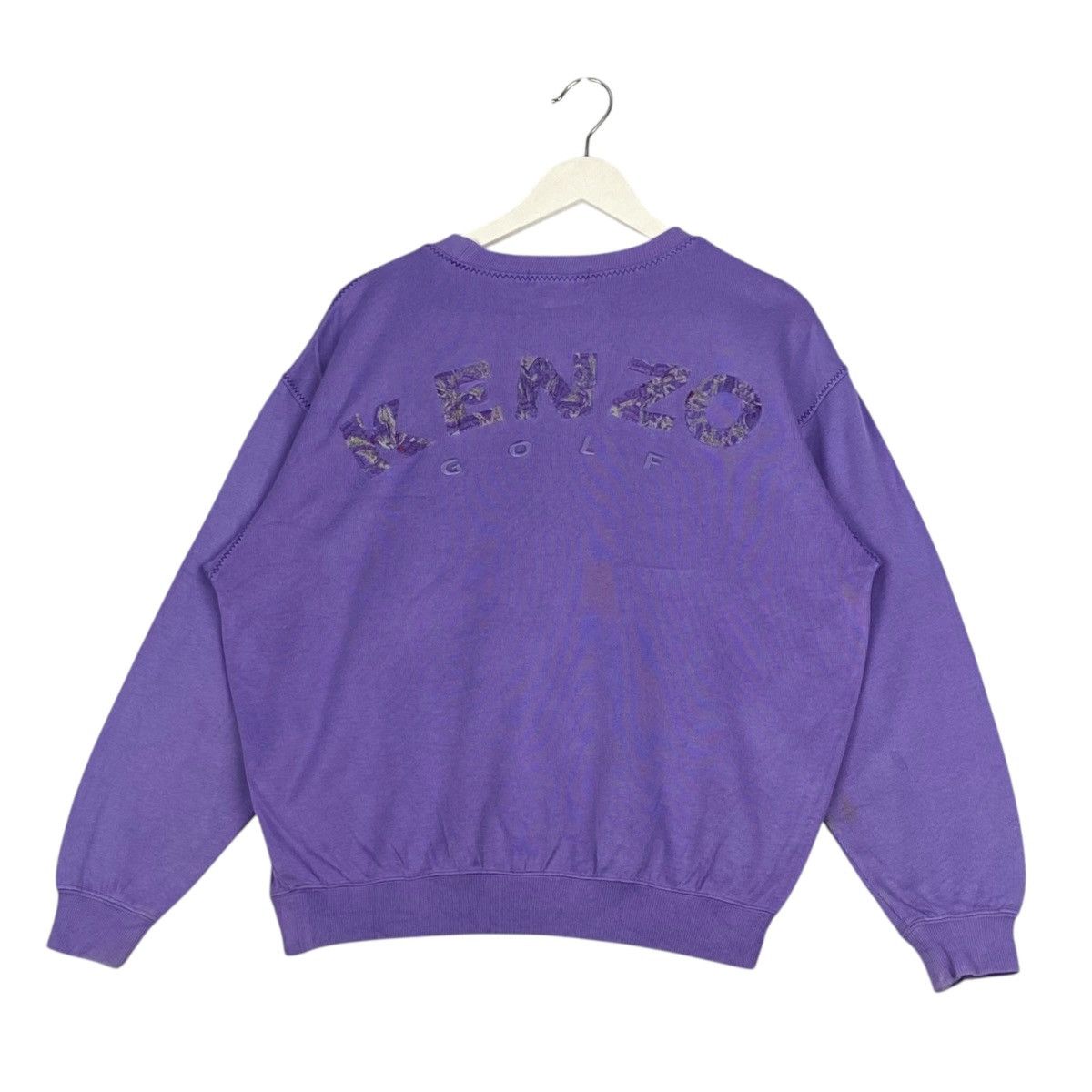Kenzo × Vintage Vintage Kenzo Embroidered Crewneck Sweatshirt Purple Size L / US 10 / IT 46 - 8 Thumbnail