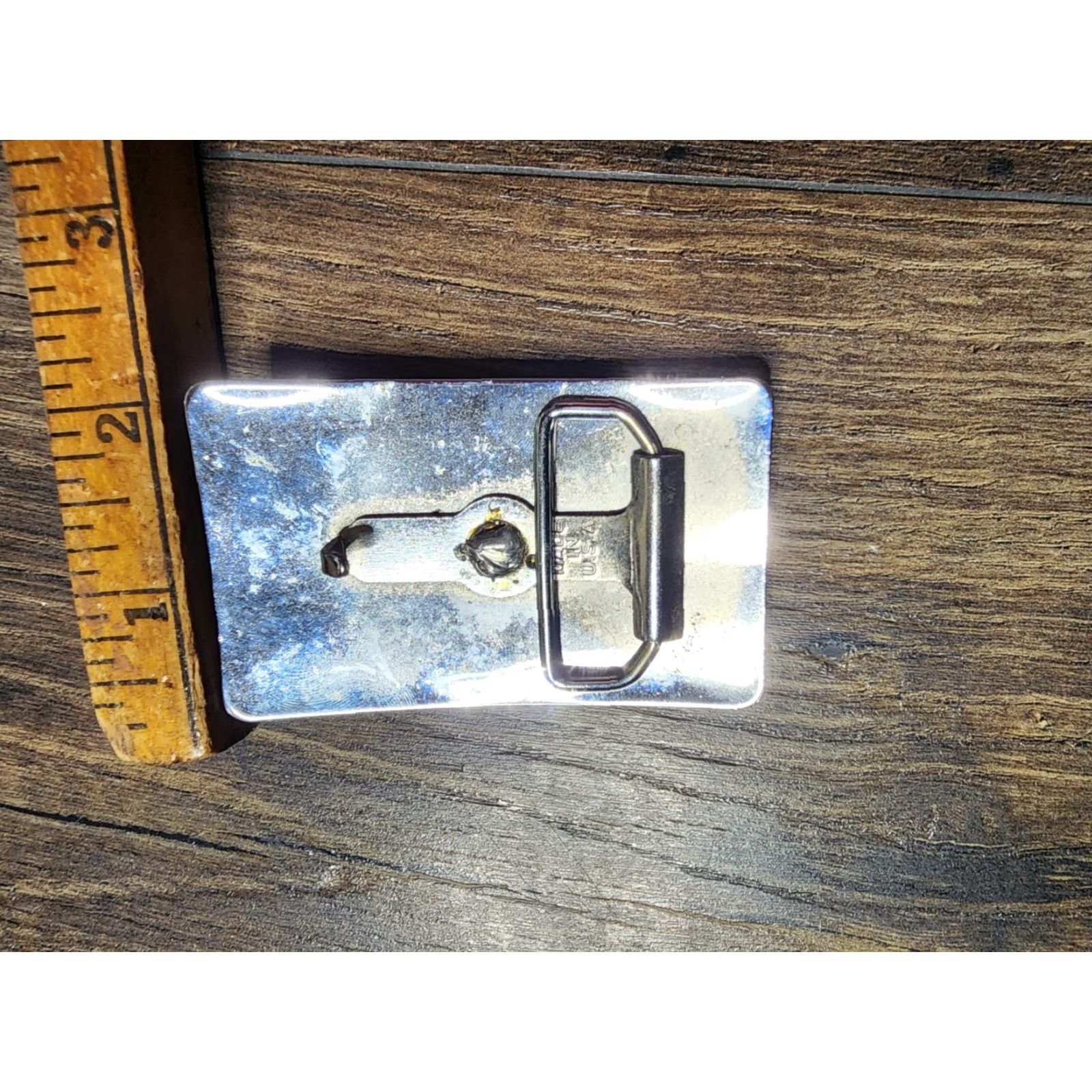 Vintage VINTAGE Square Dancing Cowboys Belt Buckle Silver Black Size ONE SIZE - 2 Thumbnail