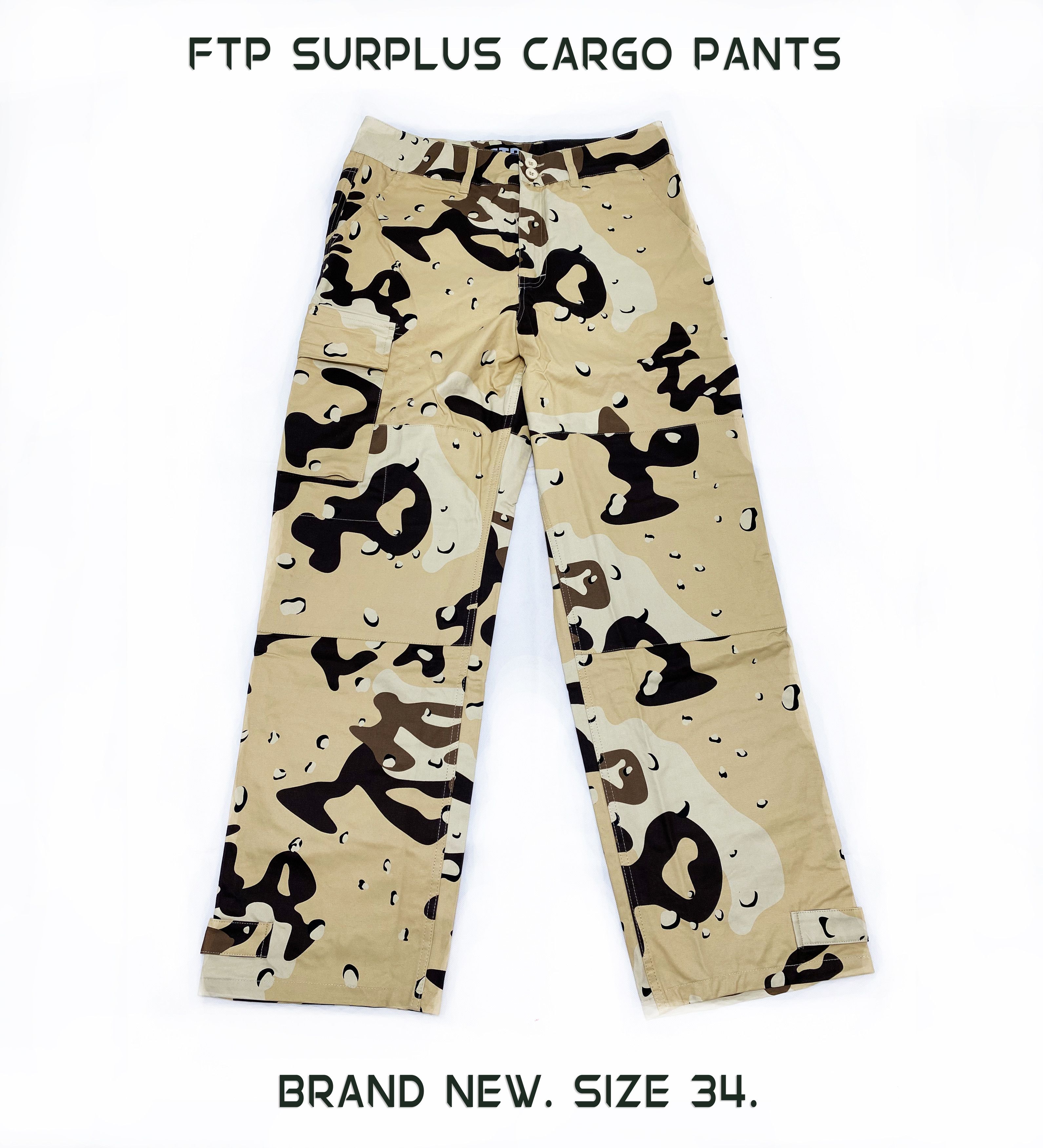 image of Fuck The Population Ftp Surplus Cargo Pant Desert Camo Size 34, Men's