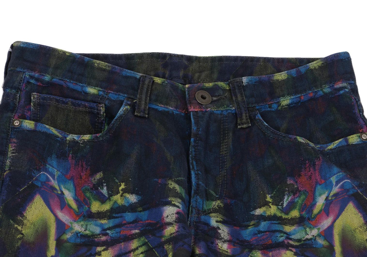 Issey Miyake Kaleidoscope Jacquard Washed Denim Pants in Blue Multi Size US 30 / EU 46 - 3 Thumbnail