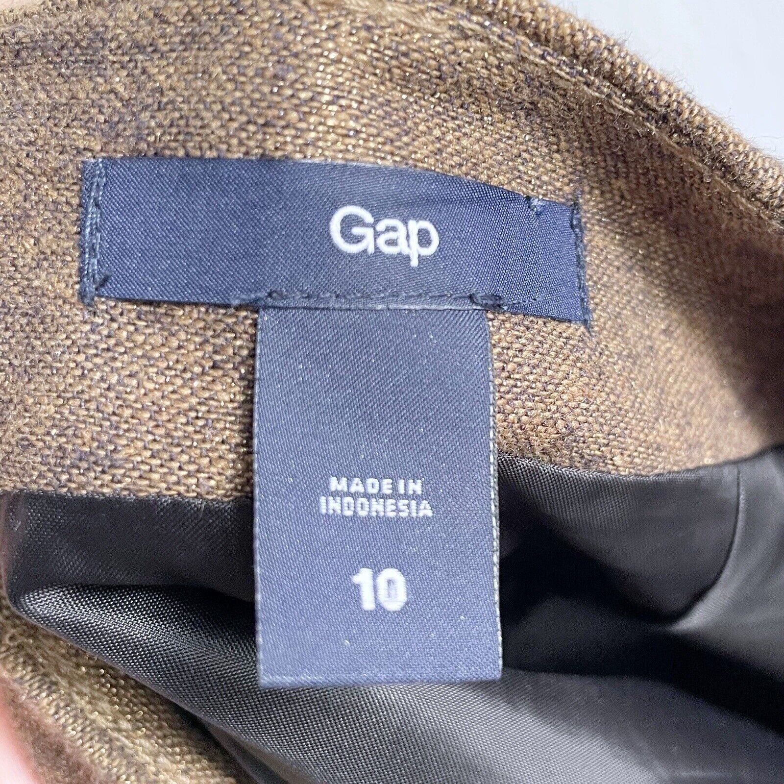 Gap GAP Gold Bronze Metallic Brown Mini Skirt Size 10 Size 32" / US 10 / IT 46 - 3 Thumbnail