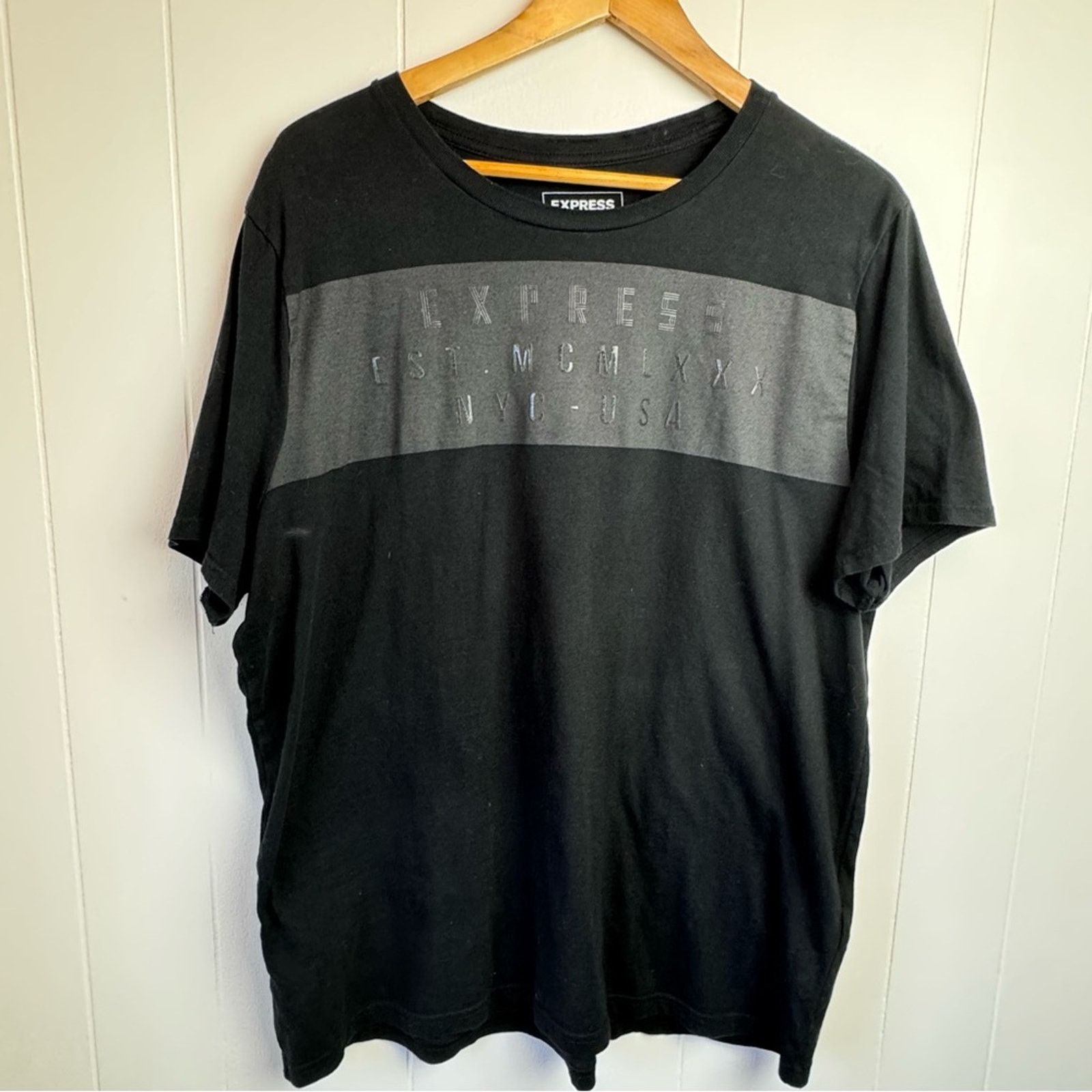 Express Express Black Logo Crewneck Tee Shirt Men’s Size XL Size US XL / EU 56 / 4 - 6 Thumbnail