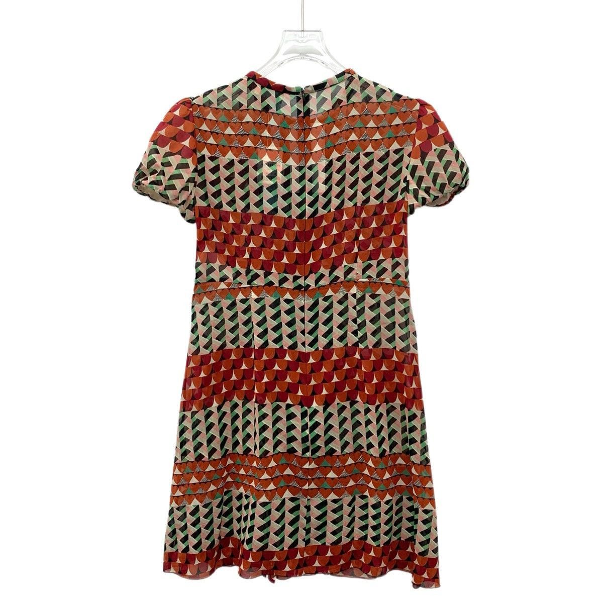 Valentino Valentino Geometric Printed Mulberry Silk Dress K26WX Size L / US 10 / IT 46 - 2 Thumbnail