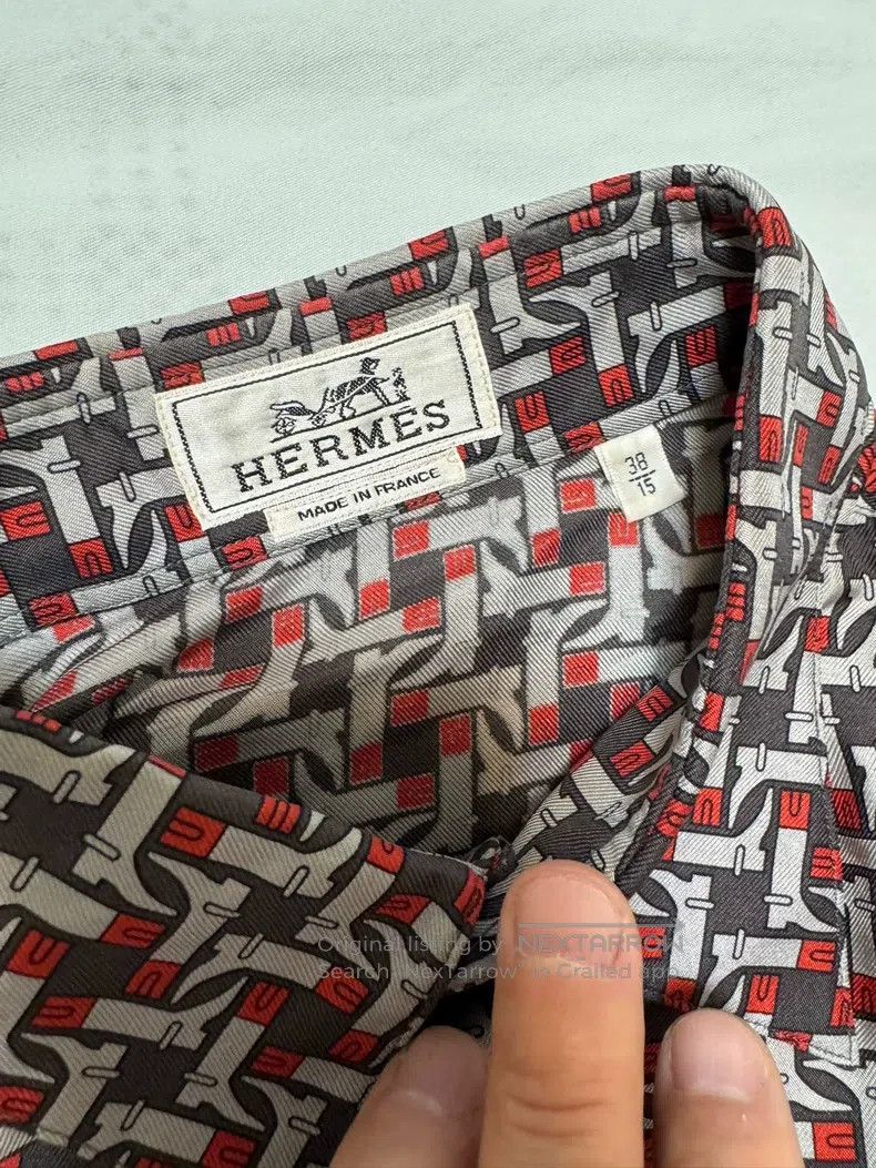 Hermes Hermes size 38 Silk shirt with classic pattern and color de Size US M / EU 48-50 / 2 - 7 Thumbnail