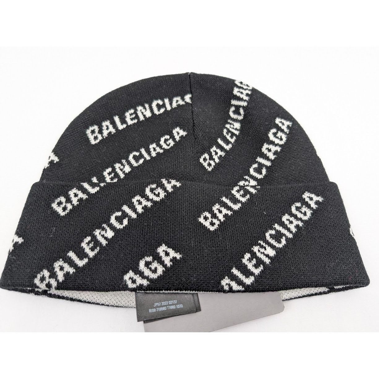 Balenciaga o1rshd1 Q:2 / Size: OS / Logo Beanie Cap / Hat in Black Size ONE SIZE - 9 Thumbnail