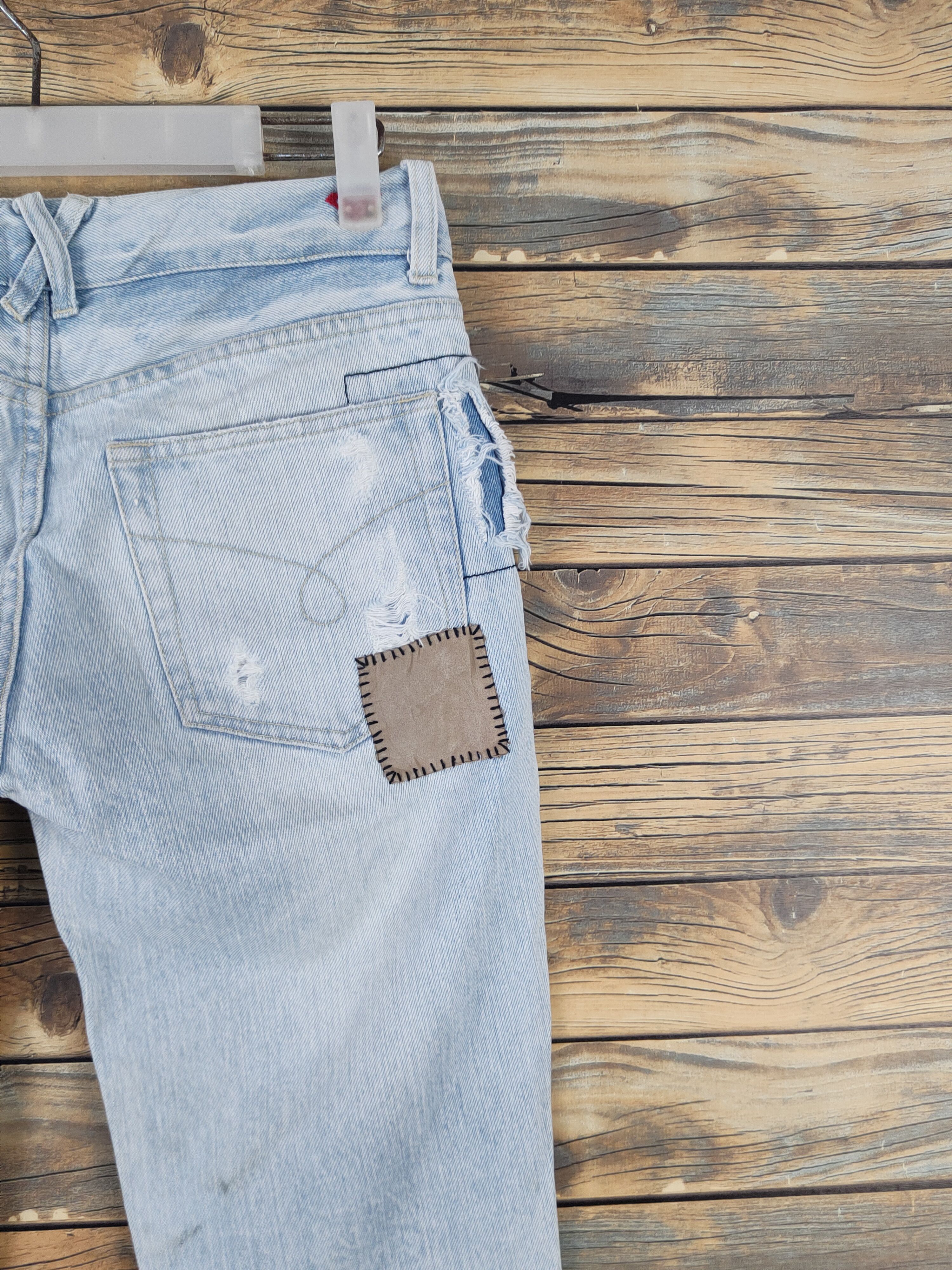 Japanese Brand Roxy Light Blue Distressed Ripped denim Jeans #W1698 Size 28" / US 6 / IT 42 - 11 Thumbnail