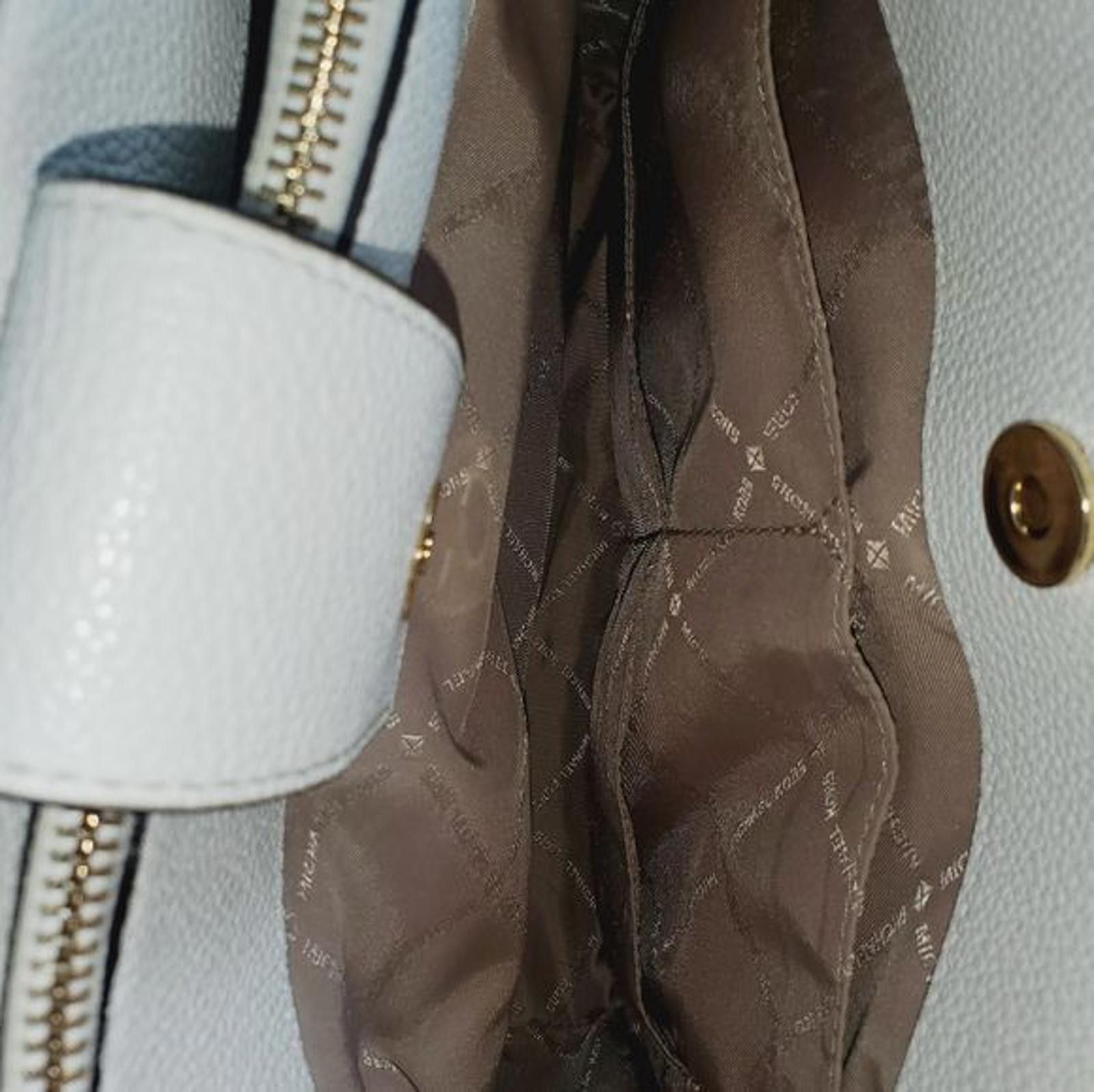 Michael Kors Michael Kors Kinsley Accordion Leather & Straw Satchel Size ONE SIZE - 8 Thumbnail