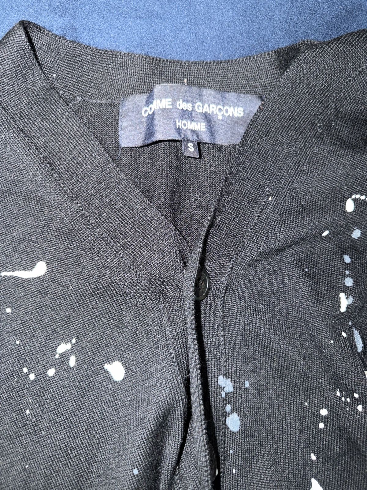 Comme des Garcons Homme C omme des Garçons Homme Paint-Splatter Cardigan - Small Size US S / EU 44-46 / 1 - 5 Thumbnail