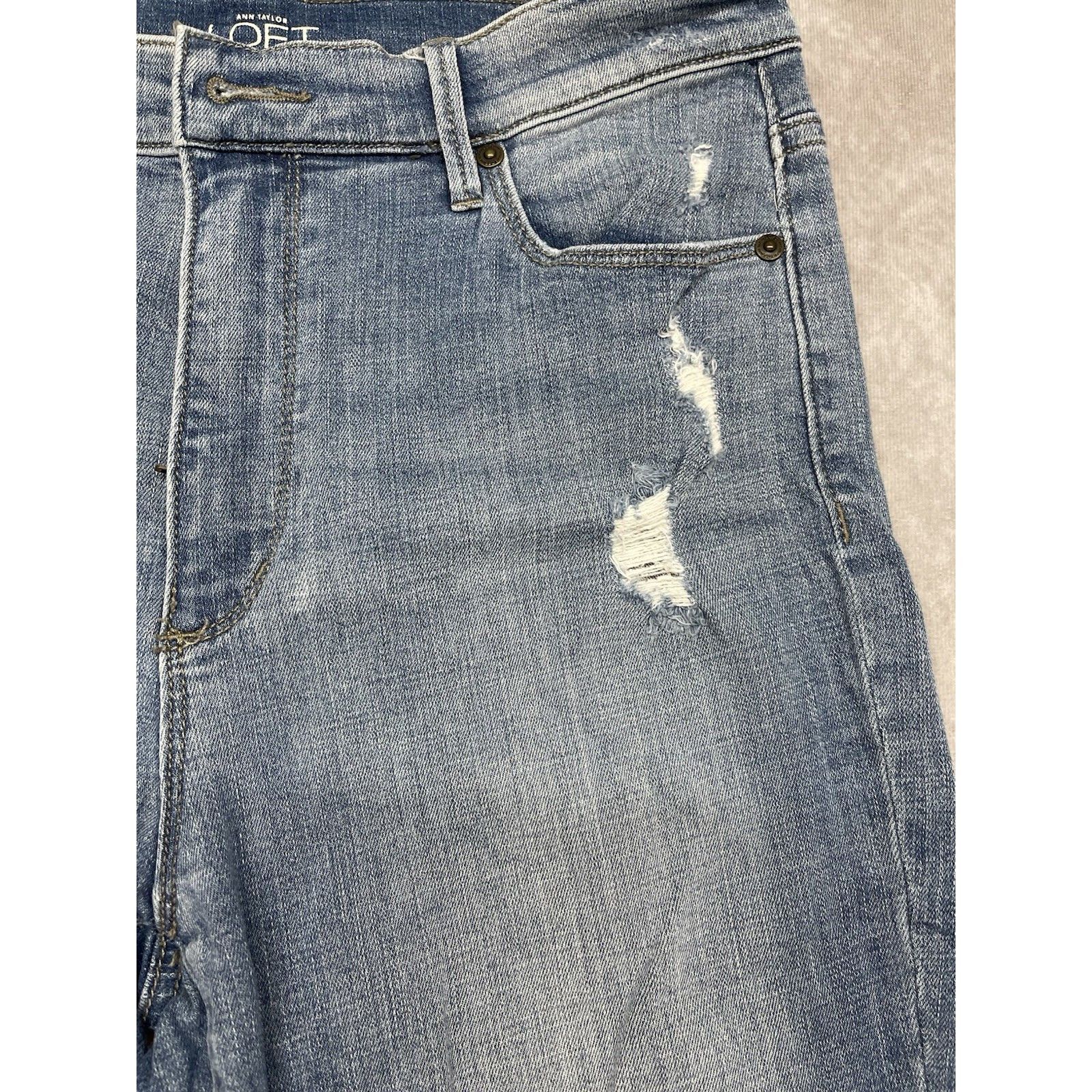 Loft LOFT Modern Skinny Ankle Jeans Women's 28/6 Blue Denim Distr Size 28" / US 6 / IT 42 - 4 Thumbnail