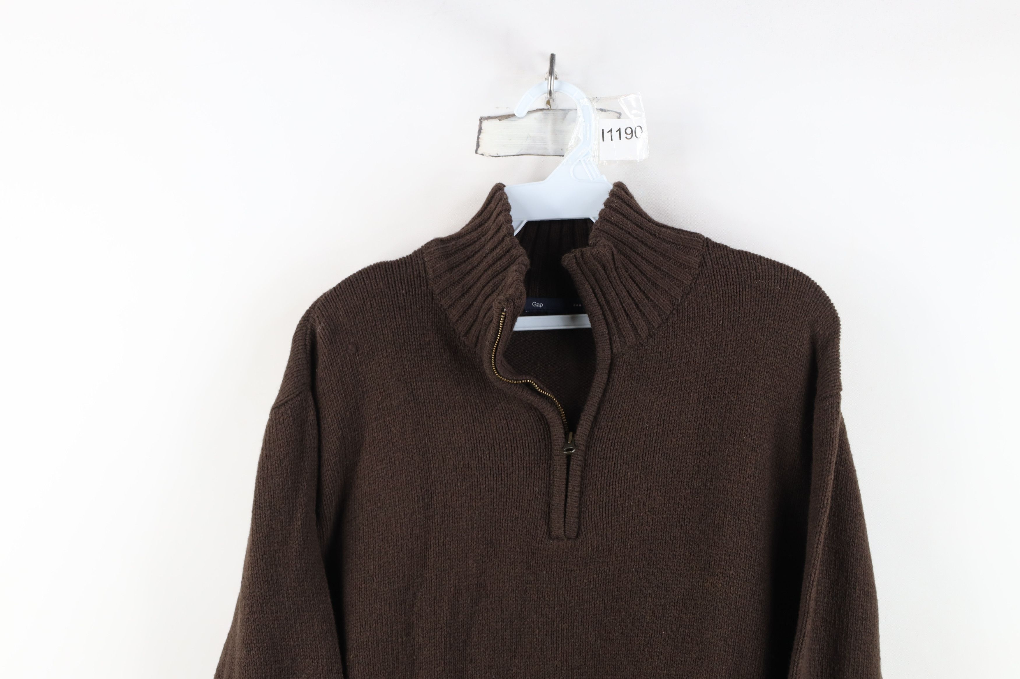 Gap Vintage Y2K Gap Patch Ribbed Knit Half Zip Pullover Sweater Size US L / EU 52-54 / 3 - 2 Thumbnail