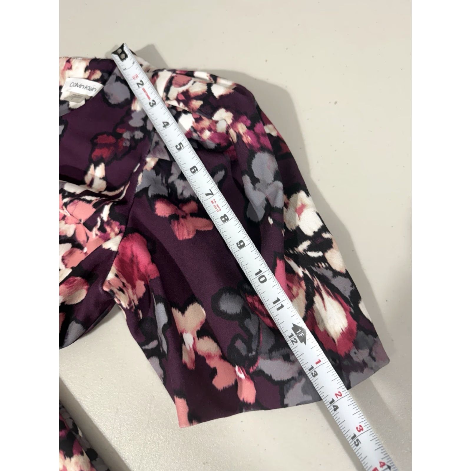 Calvin Klein Calvin Klein Dress Sheath Floral Water Color Print Purple Pink XS? 2? Not sure. Size XS / US 0-2 / IT 36-38 - 4 Thumbnail