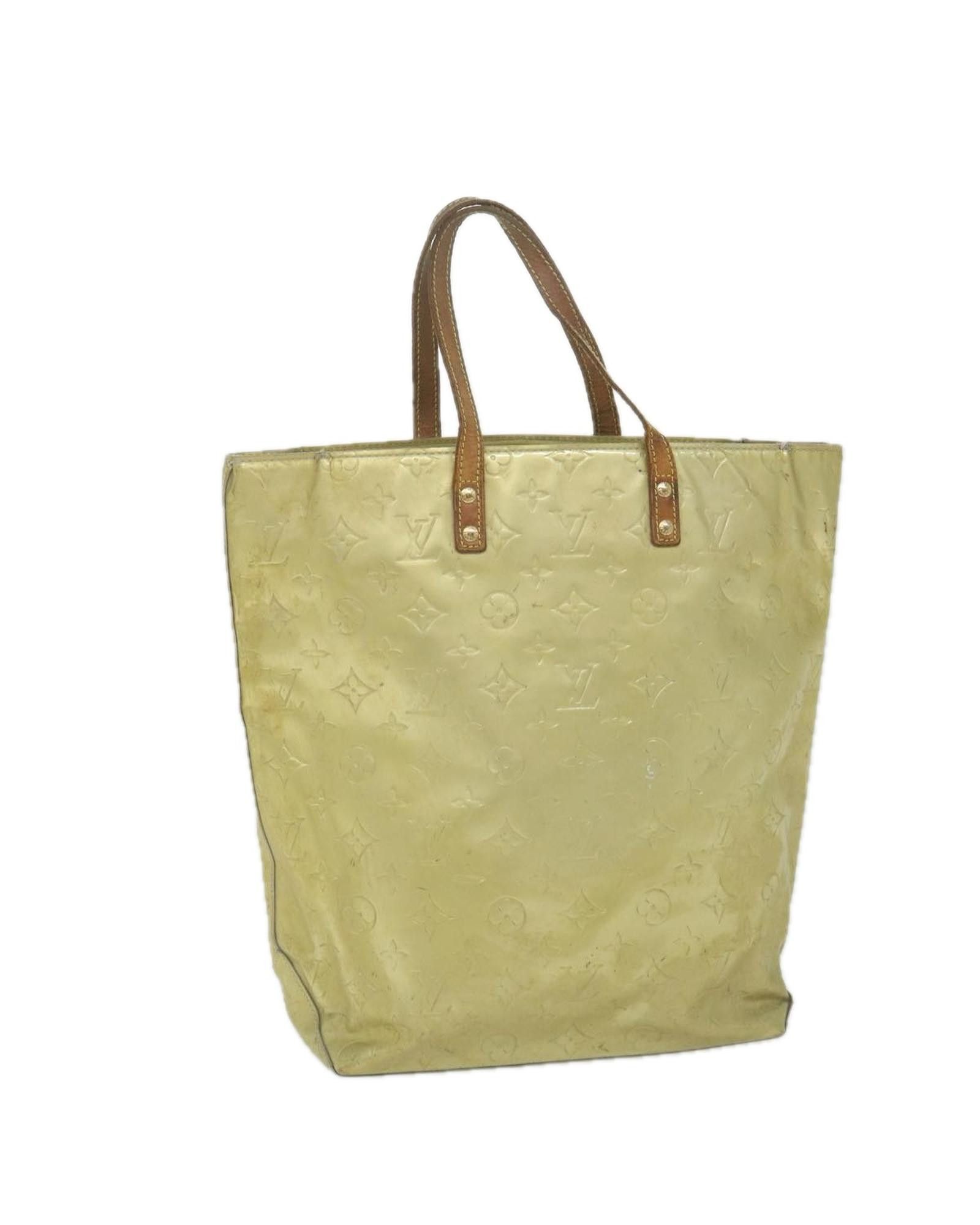 image of Louis Vuitton Patent Leather Hand Bag in Gris, Women's