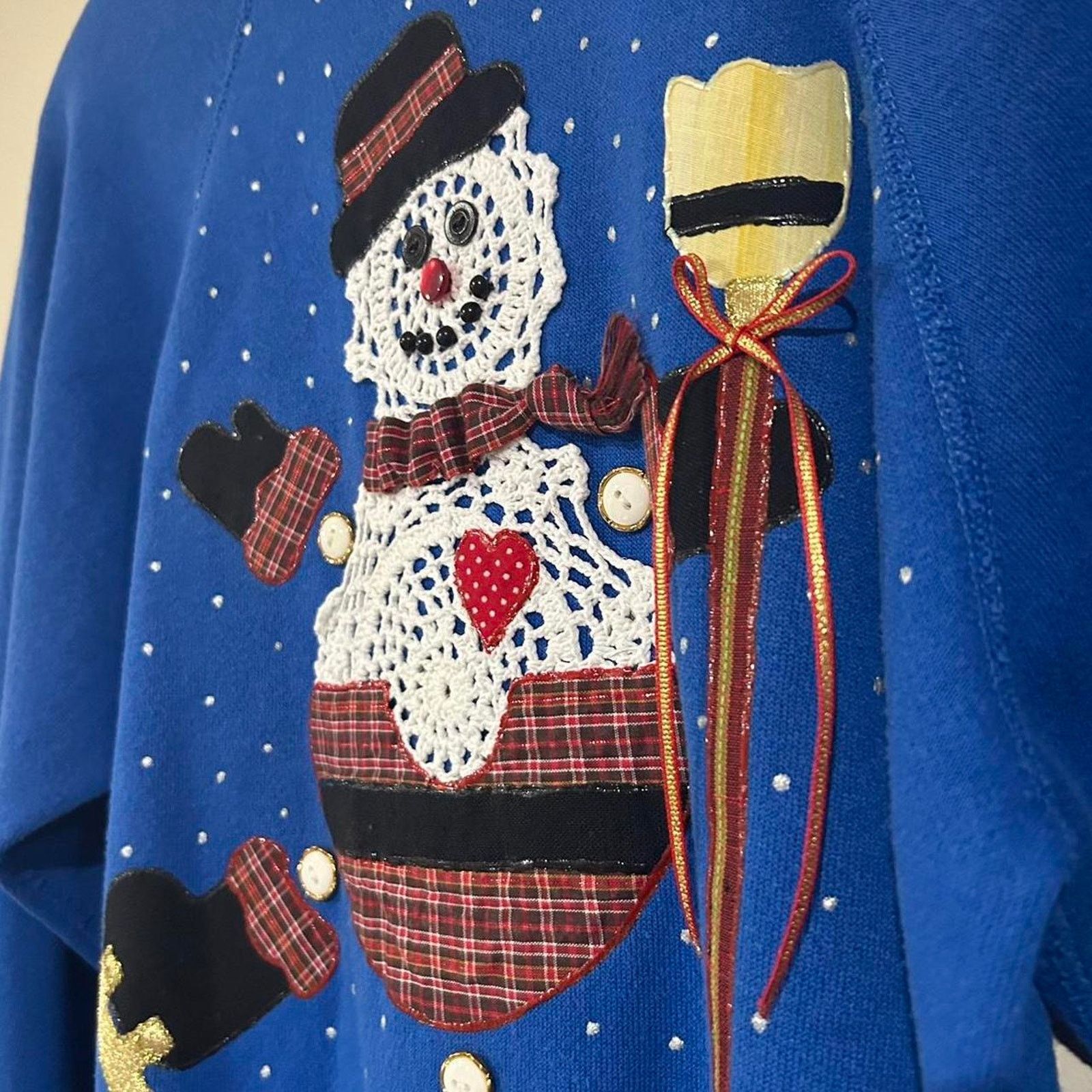 Tultex Vintage Snowman Crewneck Sweater Size S / US 4 / IT 40 - 3 Thumbnail