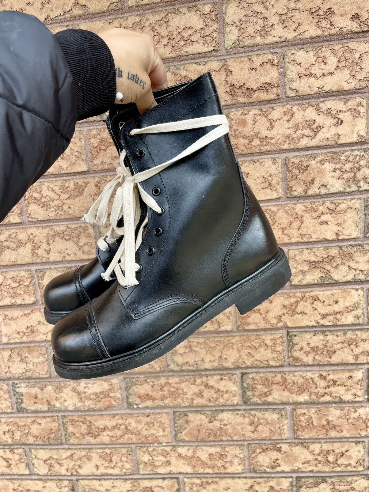 Vintage Vintage Military Black Leather Combat Boots Size US 10 / EU 43 - 4 Thumbnail