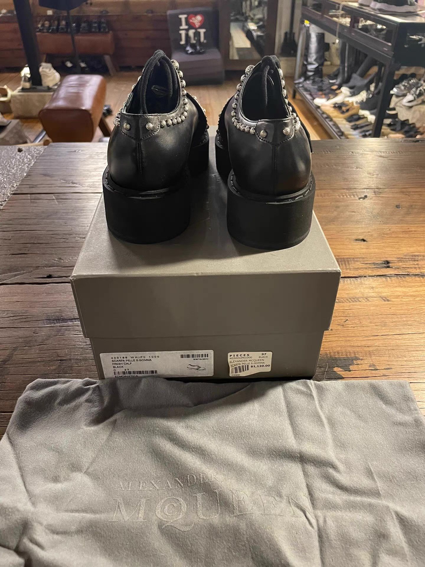 Alexander McQueen Alexander McQueen 15FW Rose‑Studded Platform Wedge Shoes Ｑ25 Size US 6 / IT 36 - 3 Thumbnail