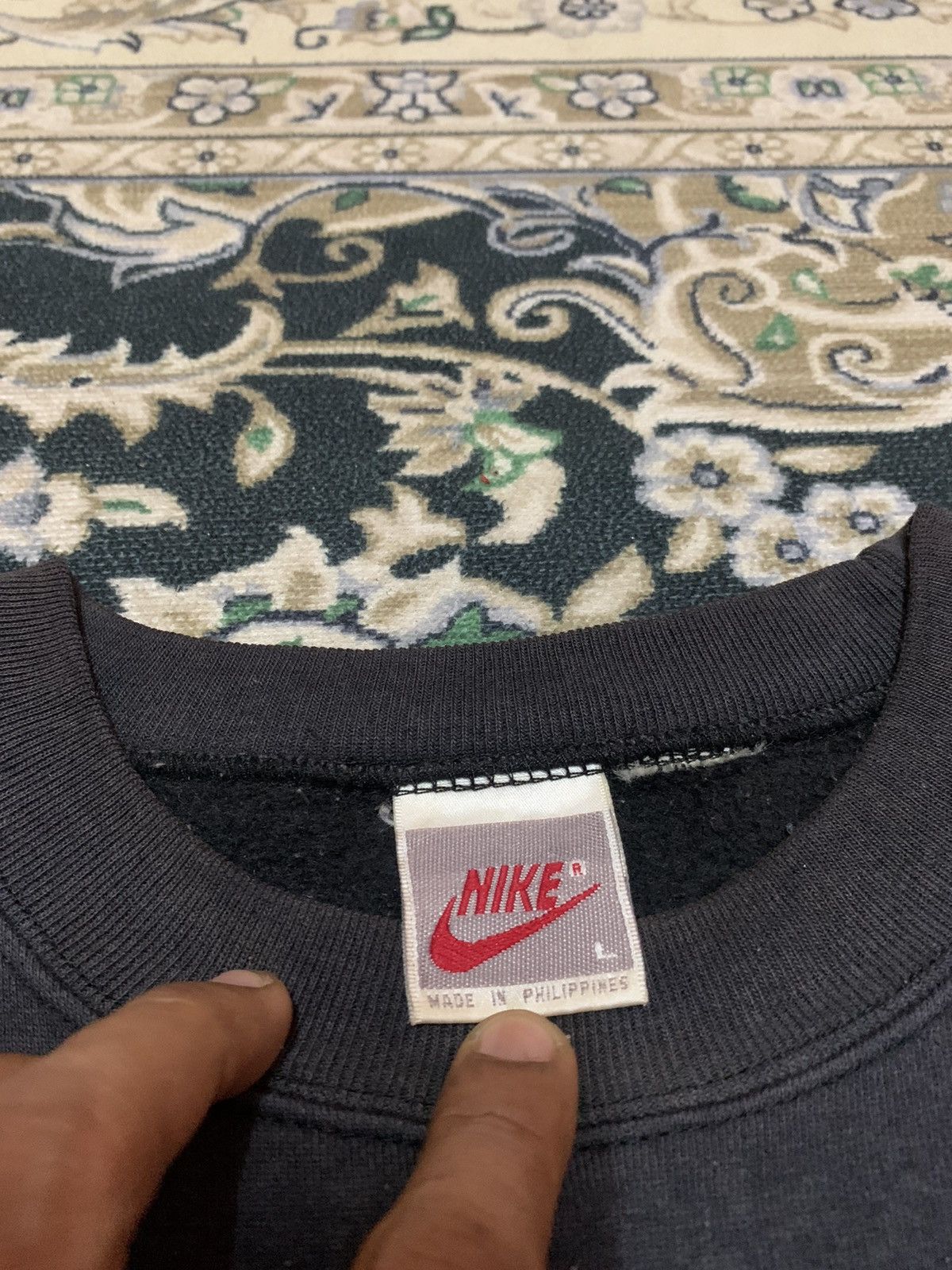 Nike × Vintage 90s NIKE BIG SWOOSH GREY TAG SWEATSHIRT Size US L / EU 52-54 / 3 - 6 Thumbnail