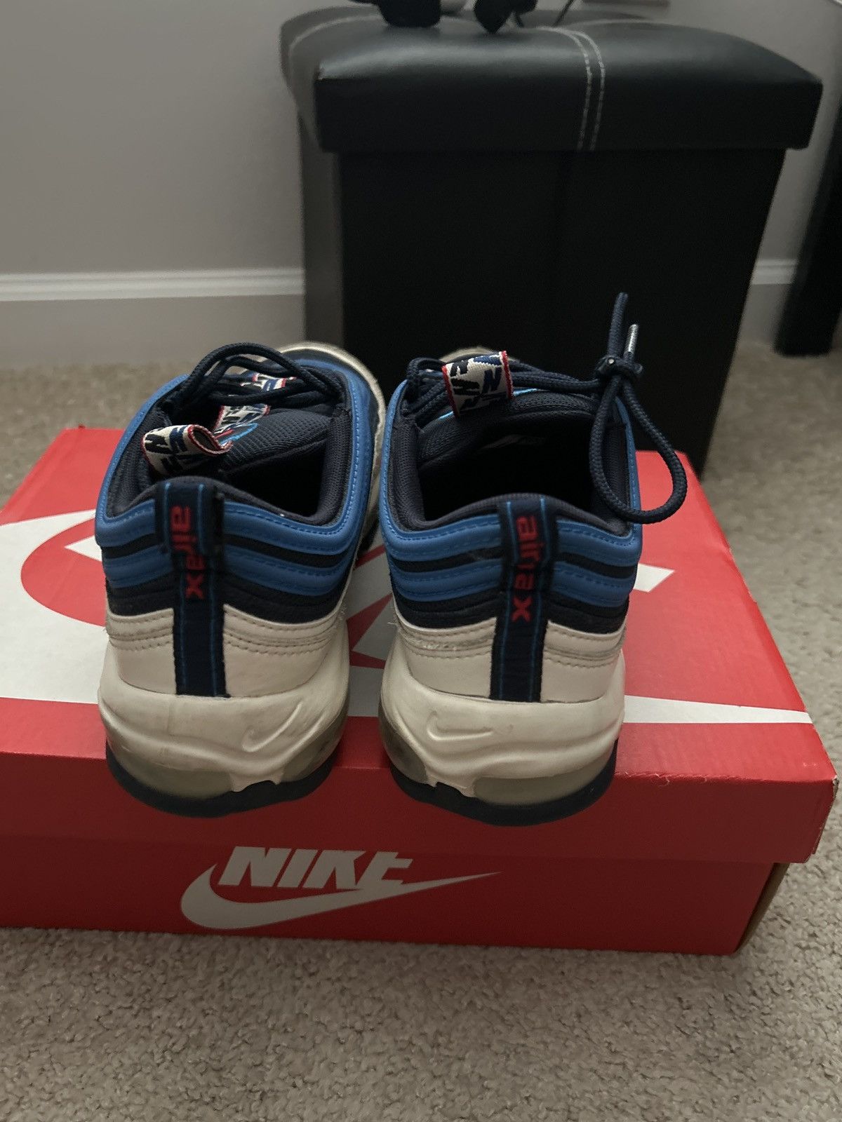 Nike Nike Air Max 97 Pull Tab Obsidian White Size US 8 / EU 41 - 4 Thumbnail