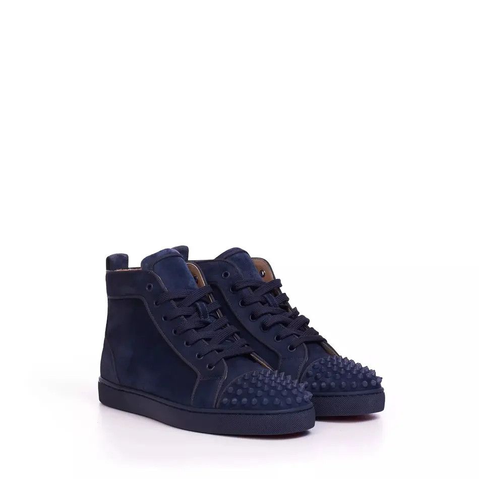 Christian Louboutin o1s1wg110924 Lou Spikes Orlat High Sneakers in Blue Size US 13 / EU 46 - 1 Thumbnail