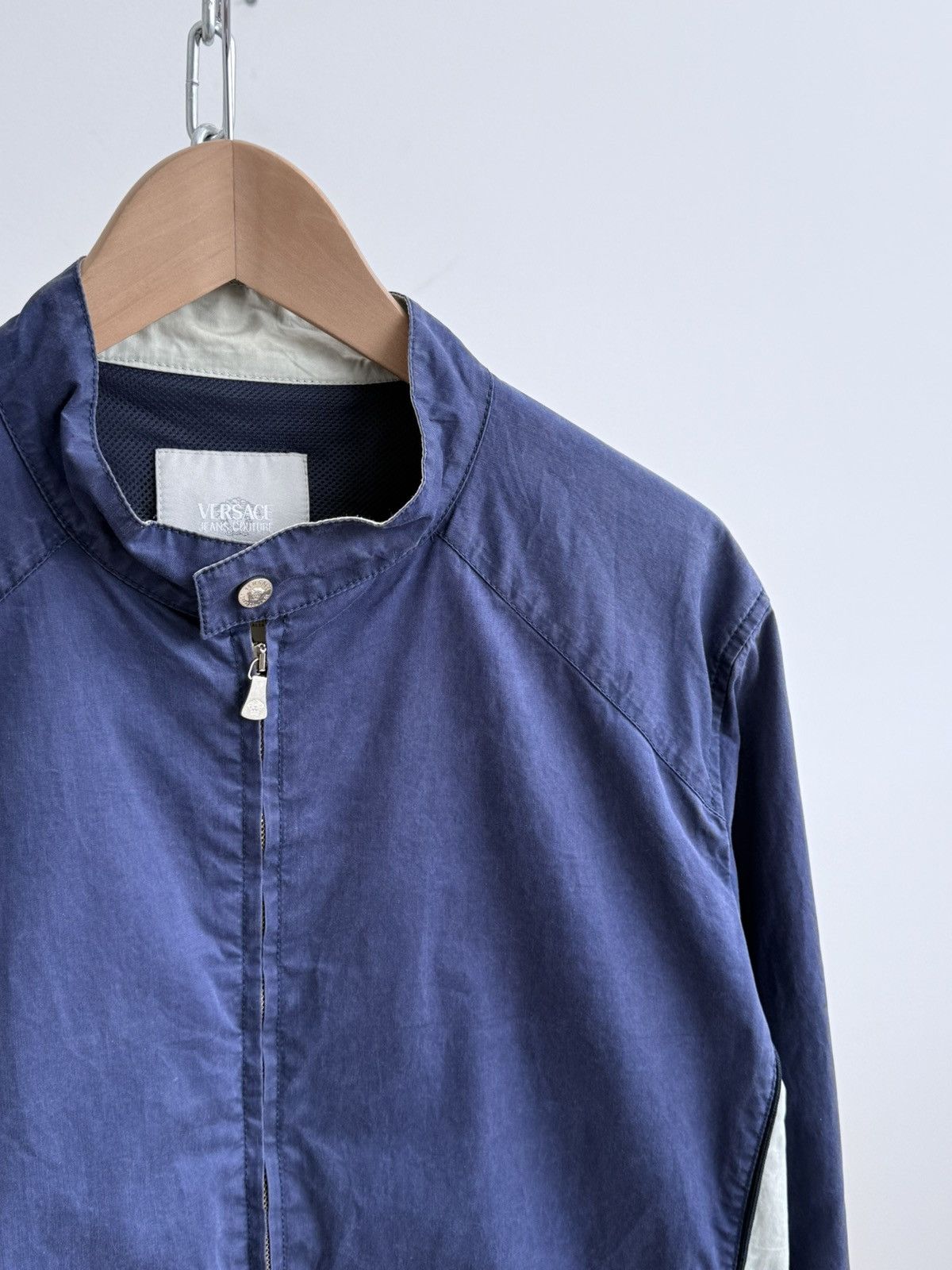 Versace 2000s Versace Blue Cotton Zip Jacket Size US XL / EU 56 / 4 - 3 Thumbnail