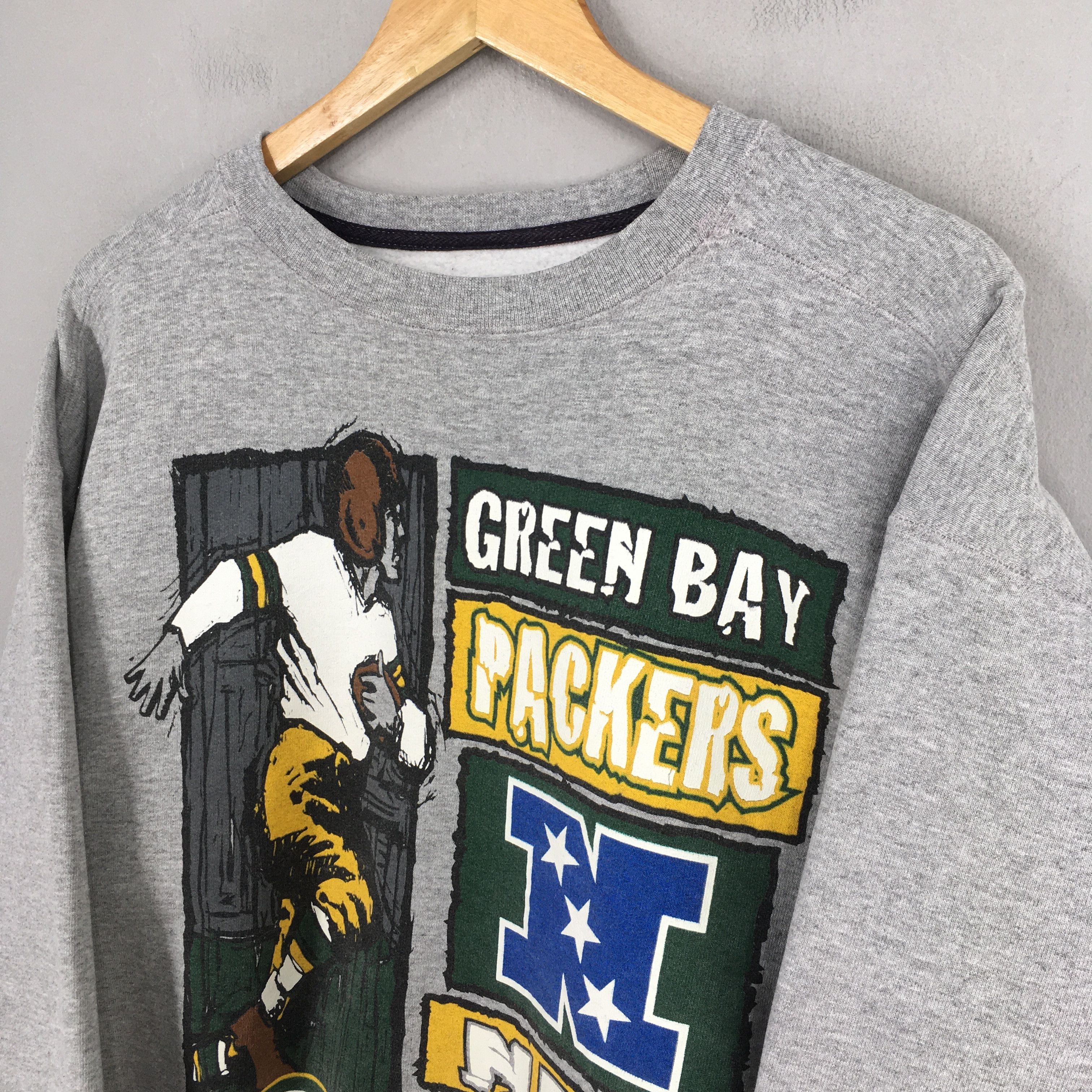 NFL Vintage Green Bay Packers NFC Gray Sweatshirt Large Size US L / EU 52-54 / 3 - 3 Thumbnail