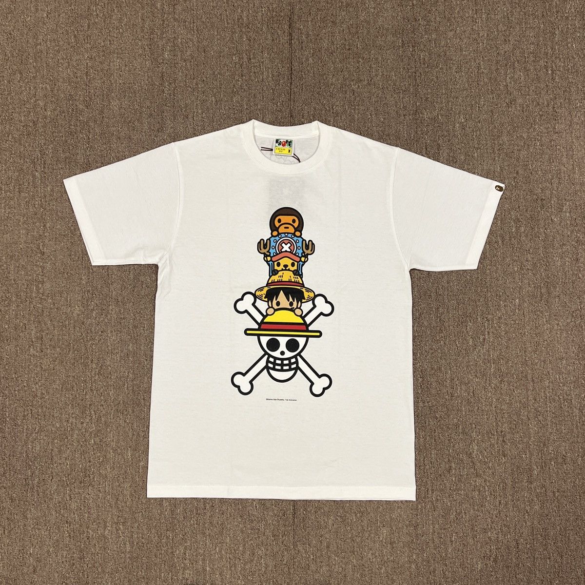 image of Ds Bape X One Piece Collaboration Tee in White, Men's (Size Medium)