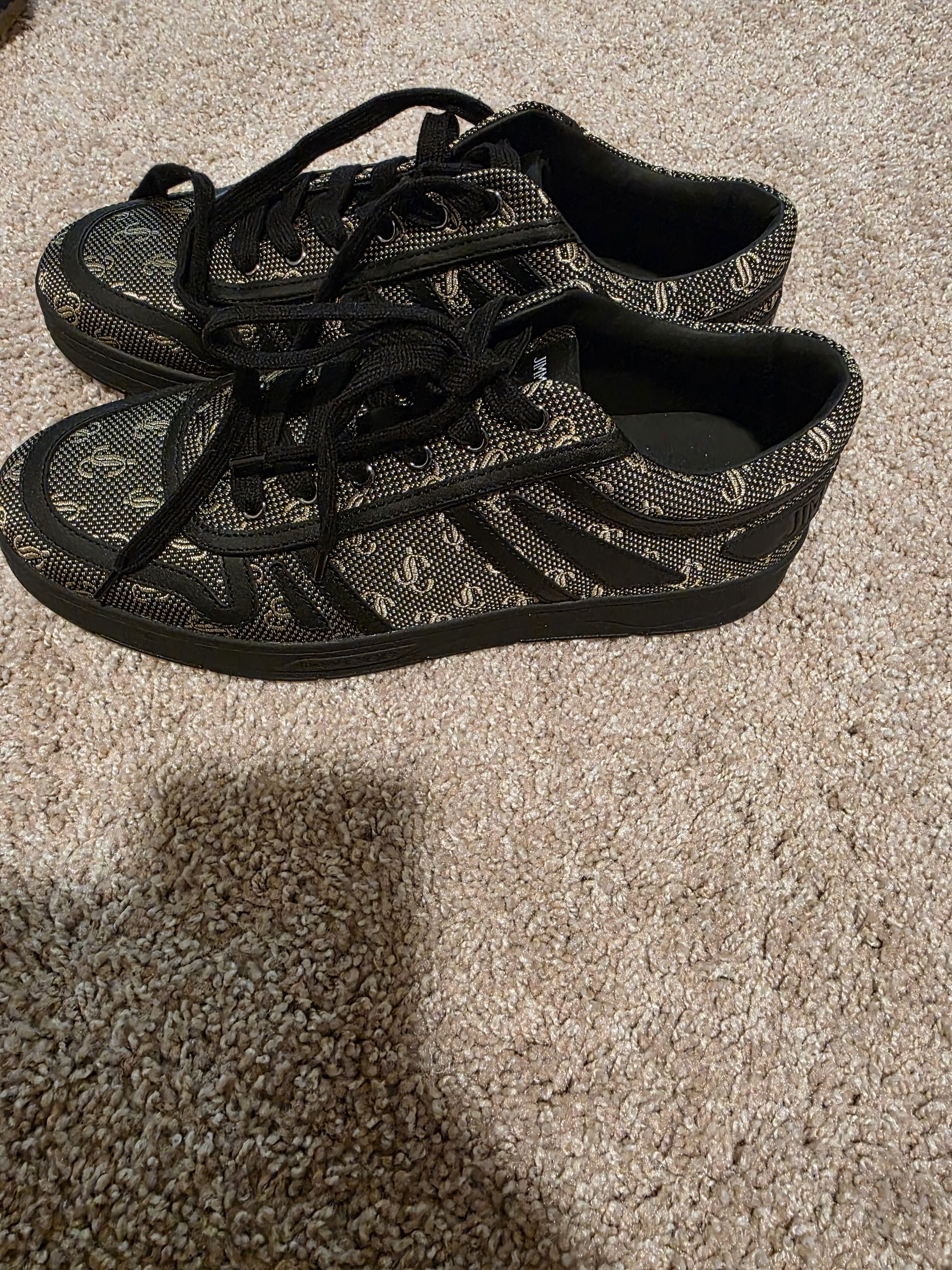 Jimmy Choo Jimmy Choo: Black/Gold Monogram Sneakers (BRAND NEW) Size US 9 / EU 42 - 12 Thumbnail