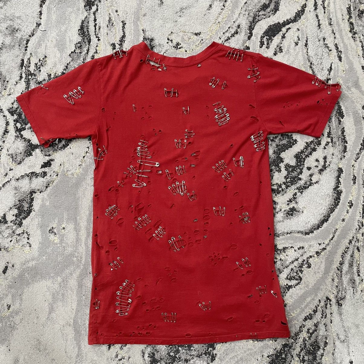 Balmain Balmain by Decarnin SS11 Red Safety Pin Shirt | Grailed