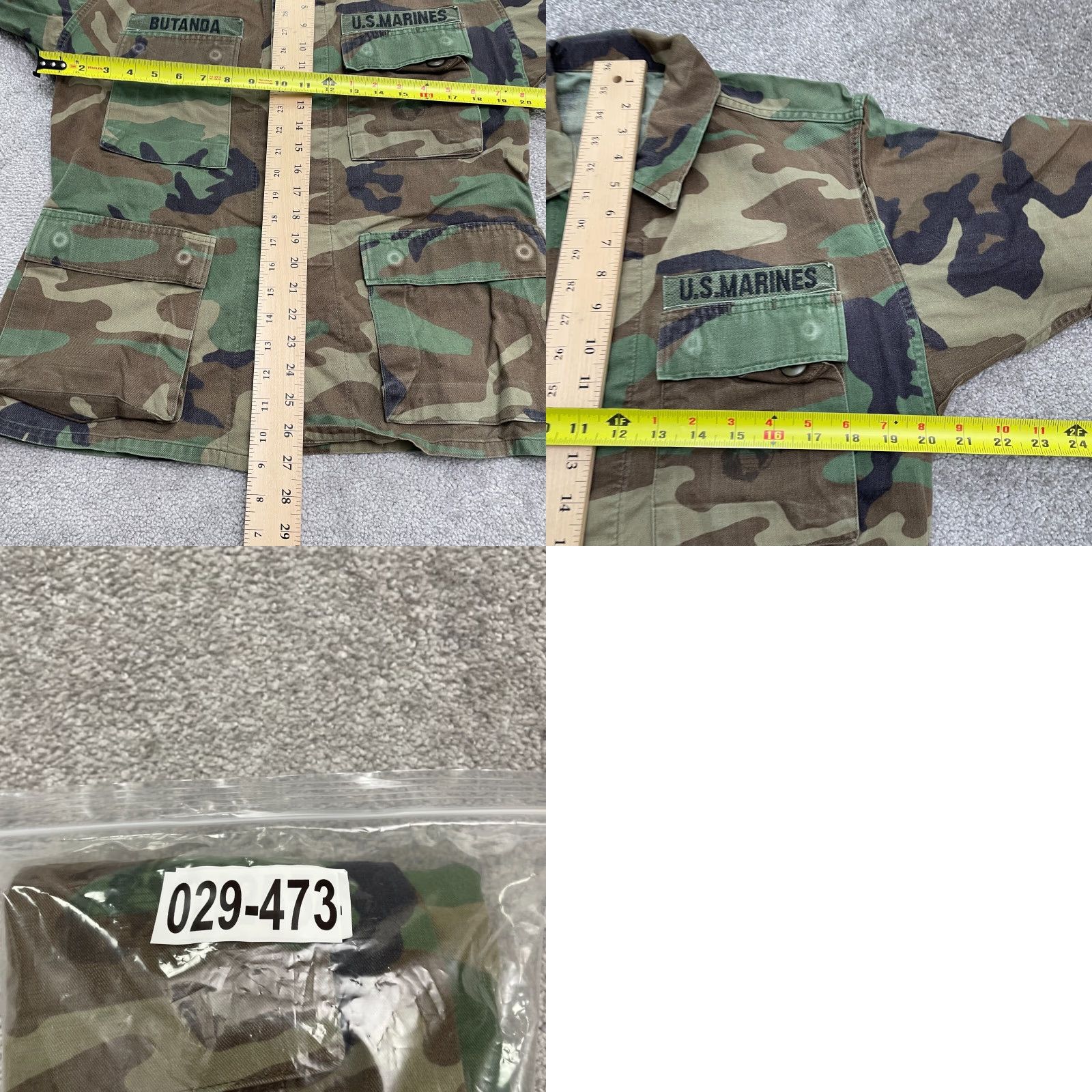 Vintage US Marine Army Military Jacket Mens Small Green Camouflage Button Down Size US 29 - 9 Thumbnail