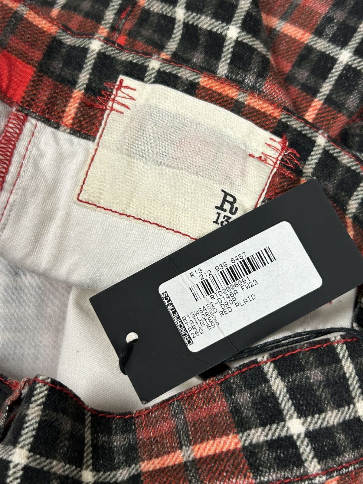 R13 NWT! Tailored Drop Crotch Plaid Pants Size US 30 / EU 46 - 5 Thumbnail
